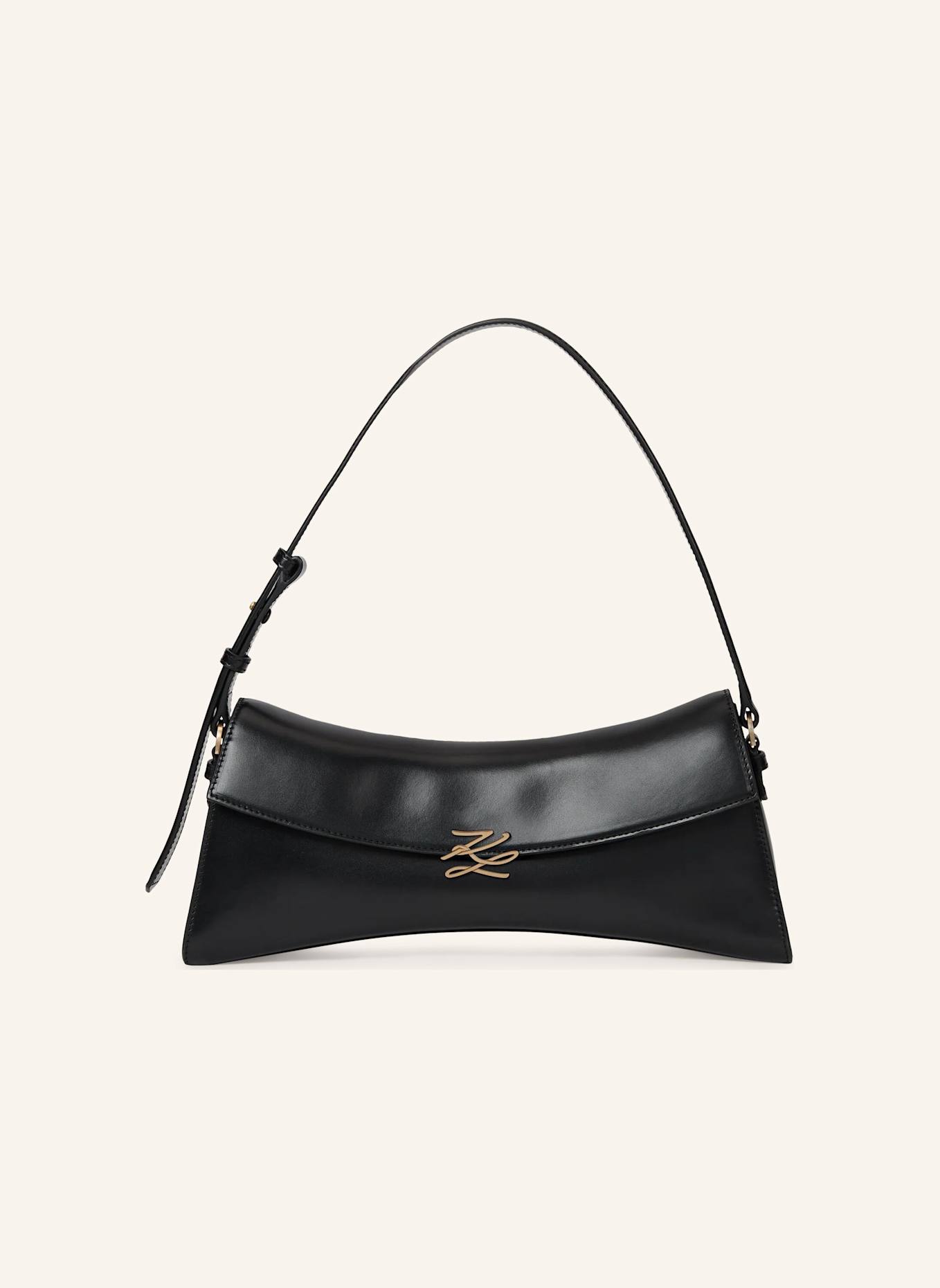 KARL LAGERFELD Schultertasche: SCHWARZ/ GOLD