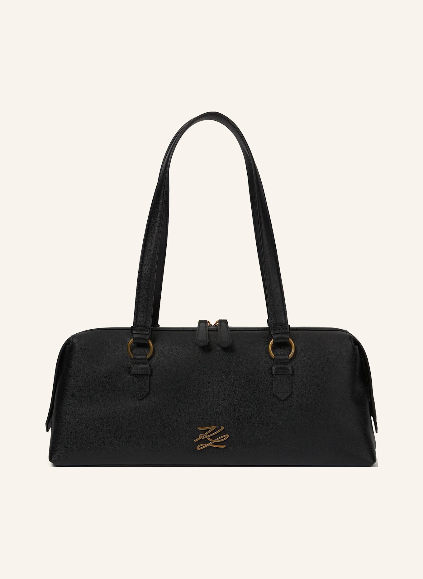 KARL LAGERFELD Bowlingtasche: SCHWARZ/ GOLD