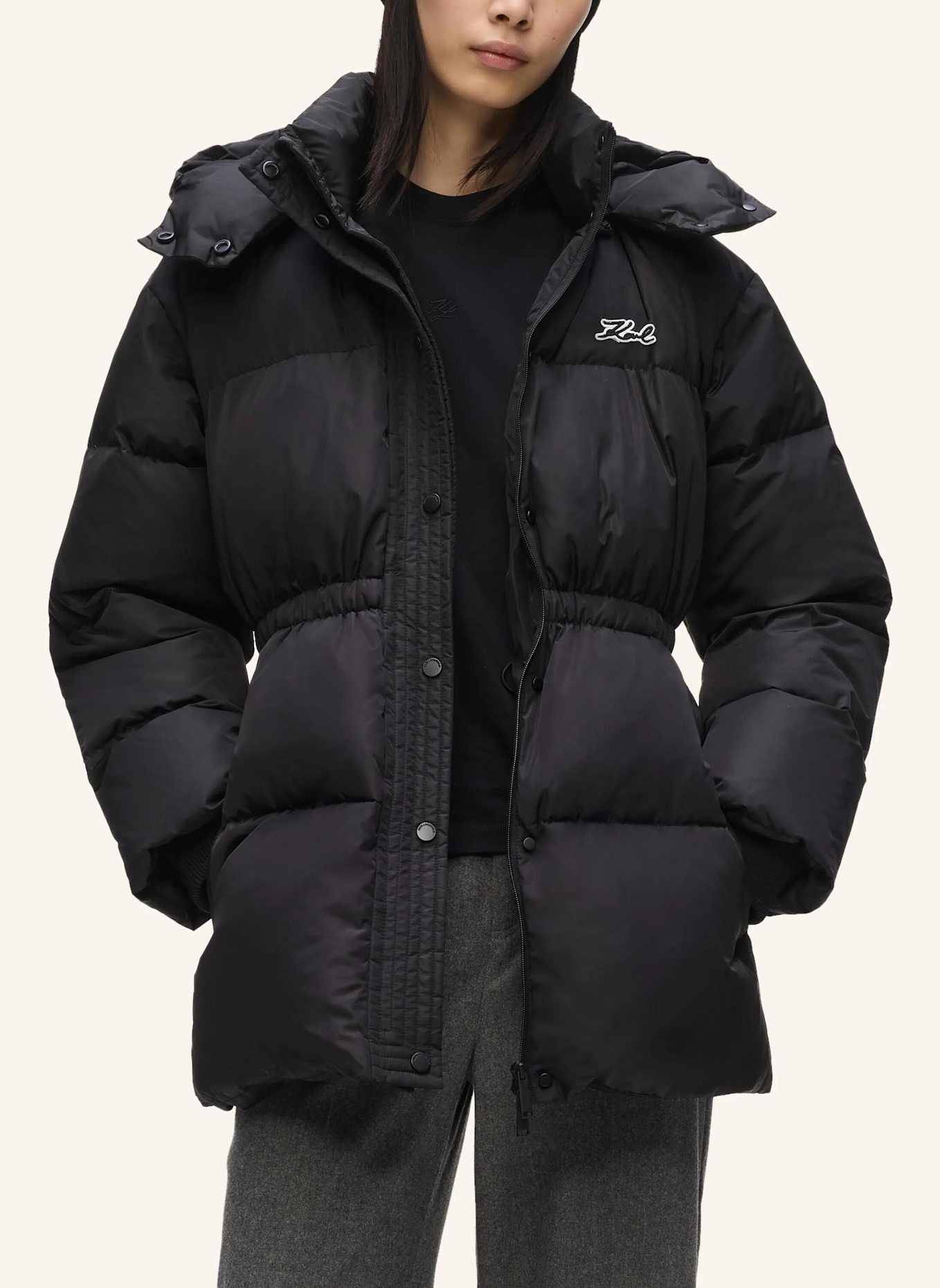 KARL LAGERFELD Mantel: SCHWARZ