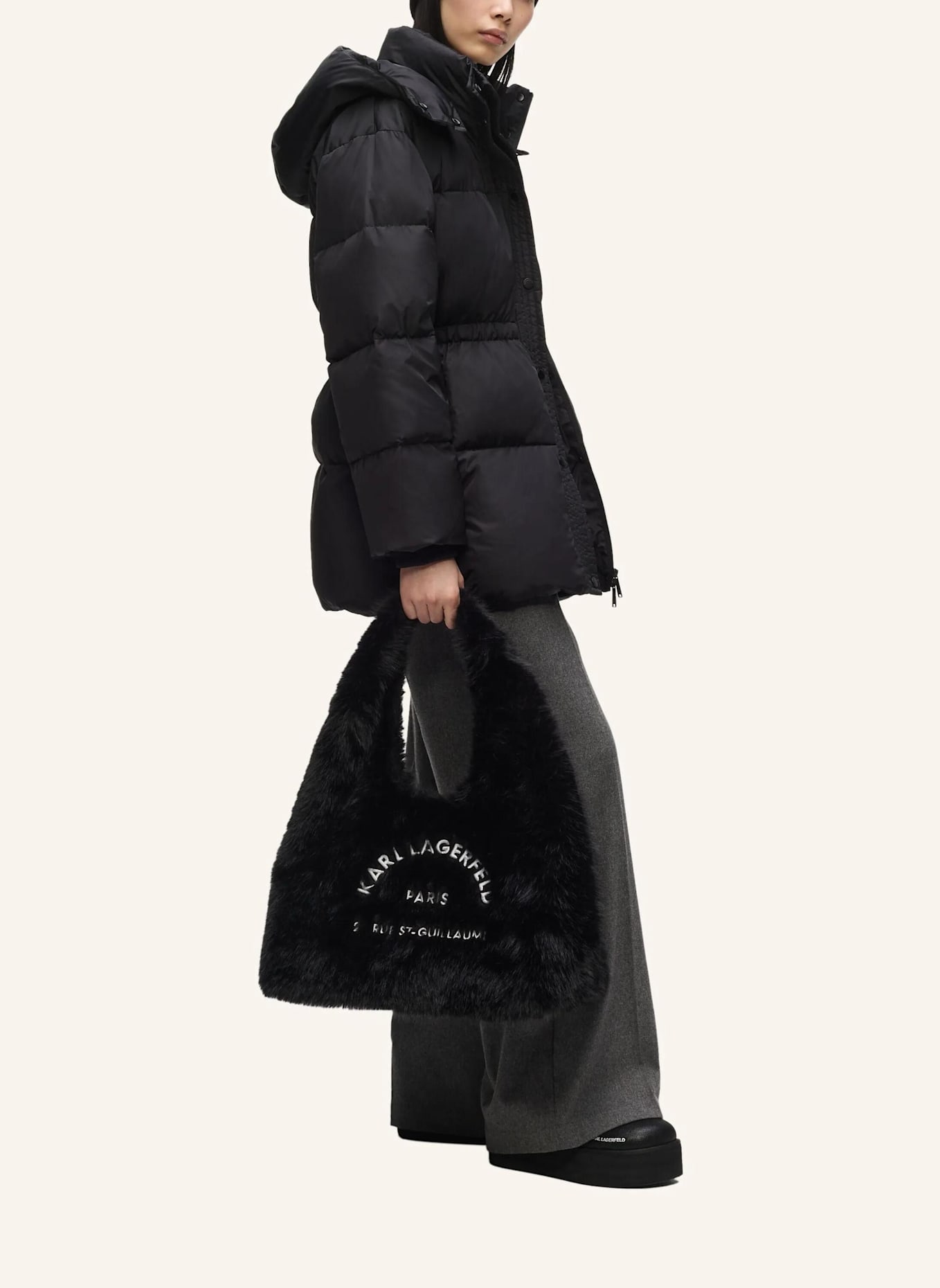 KARL LAGERFELD Mantel: SCHWARZ