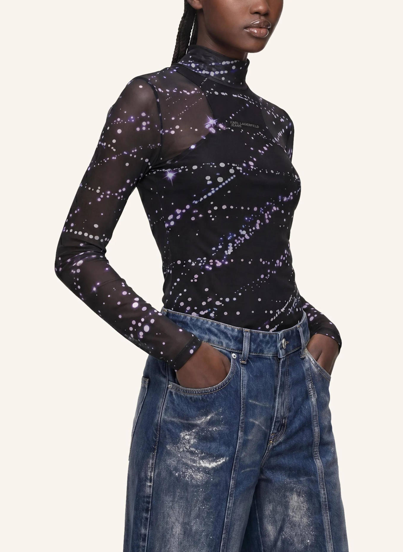 KARL LAGERFELD JEANS Top: SCHWARZ