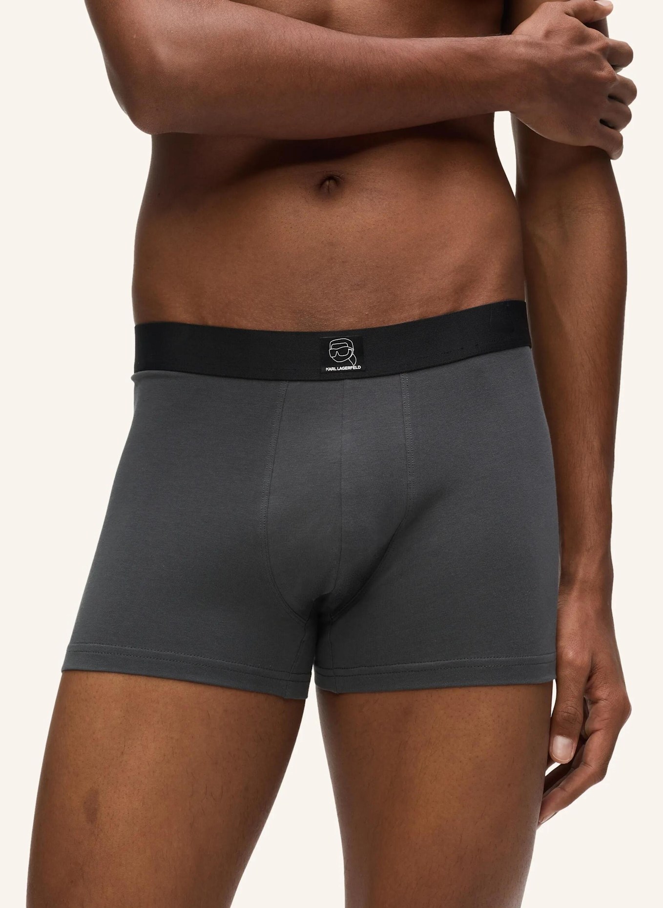 KARL LAGERFELD Unterwäsche Hose: SCHWARZ / HELLGRAU