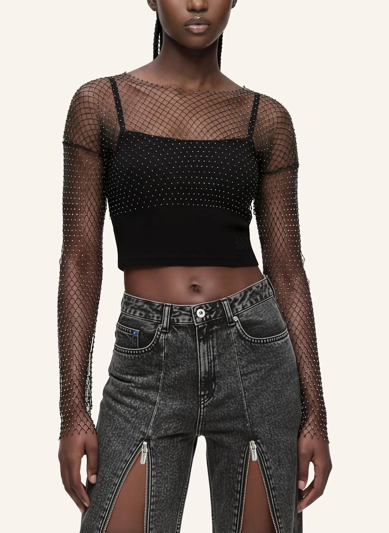 KARL LAGERFELD JEANS Top: SCHWARZ