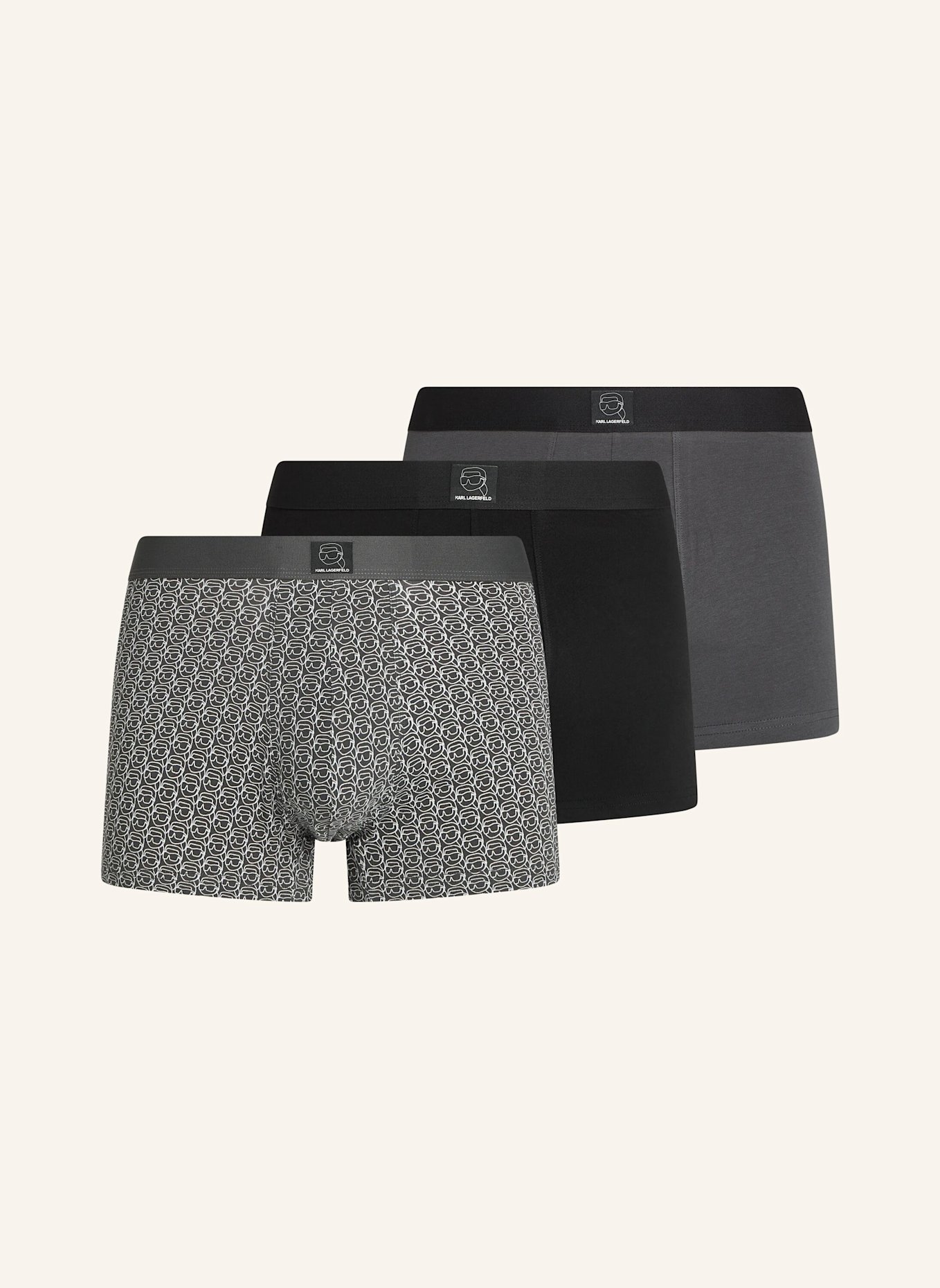 KARL LAGERFELD Unterwäsche Hose: SCHWARZ / HELLGRAU