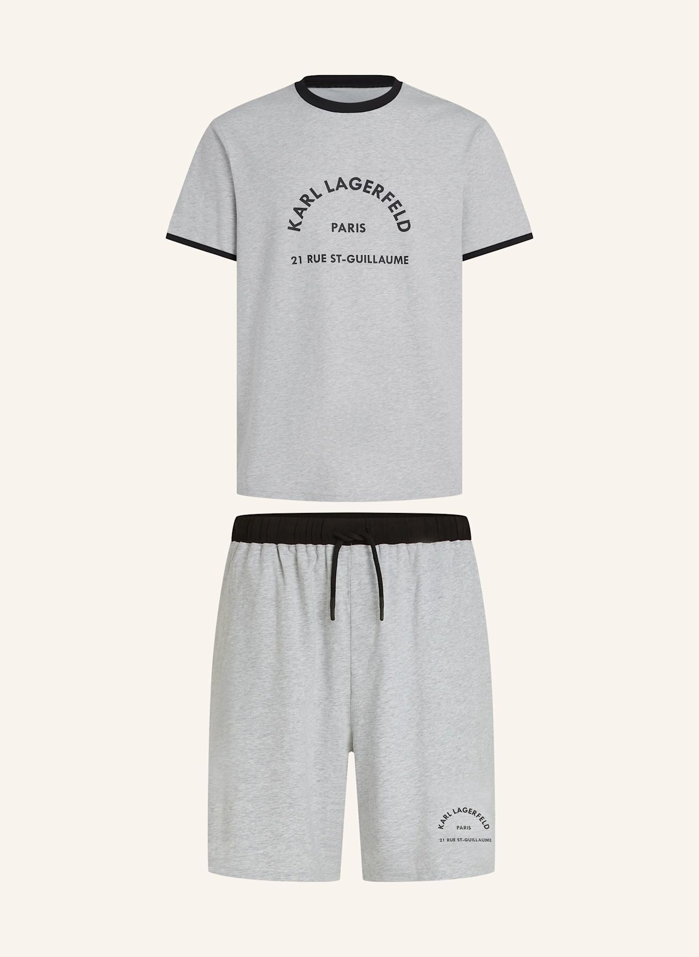 KARL LAGERFELD Nachtwäsche: GRAU / SCHWARZ