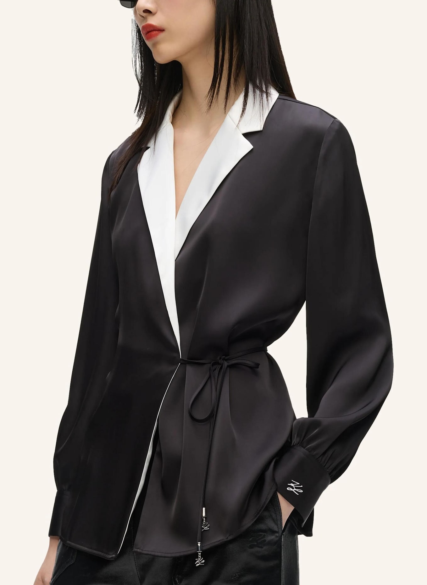 KARL LAGERFELD Bluse: SCHWARZ