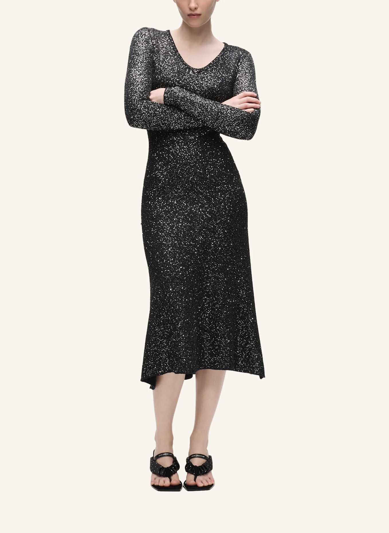 KARL LAGERFELD Kleid: DUNKELGRAU
