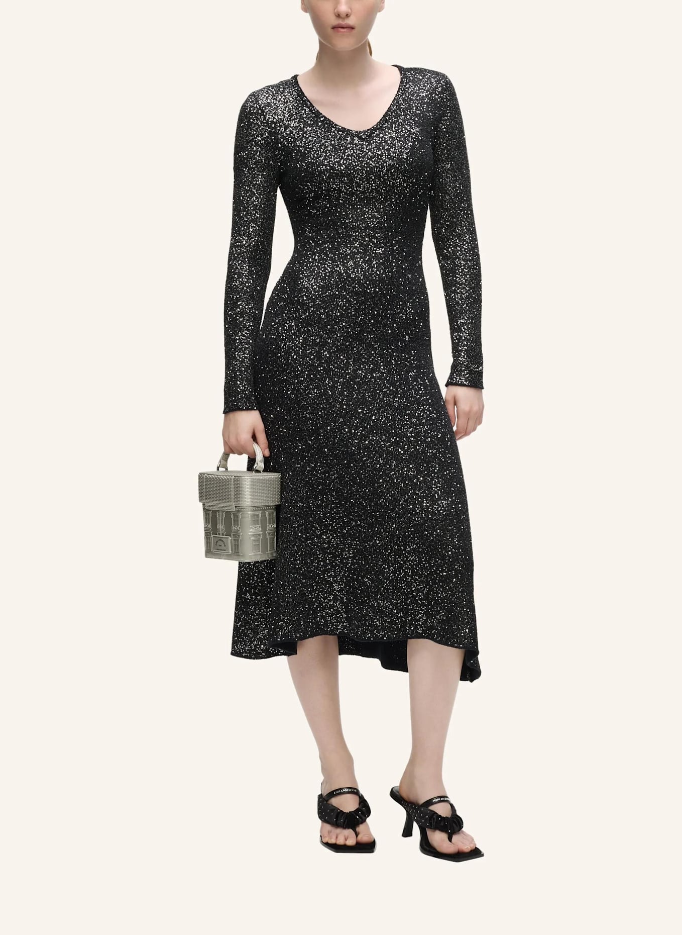KARL LAGERFELD Kleid: DUNKELGRAU