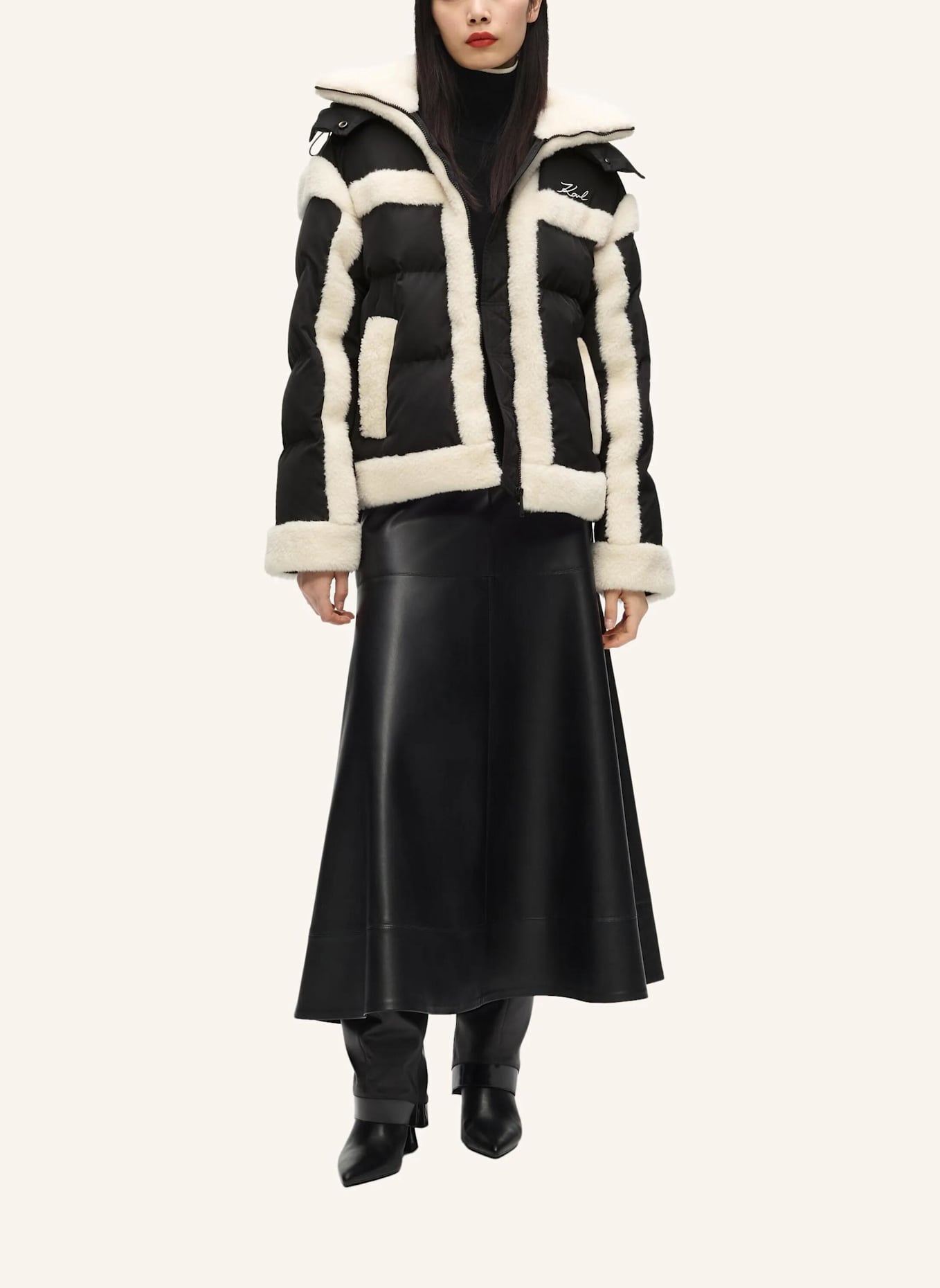 KARL LAGERFELD Mantel: SCHWARZ