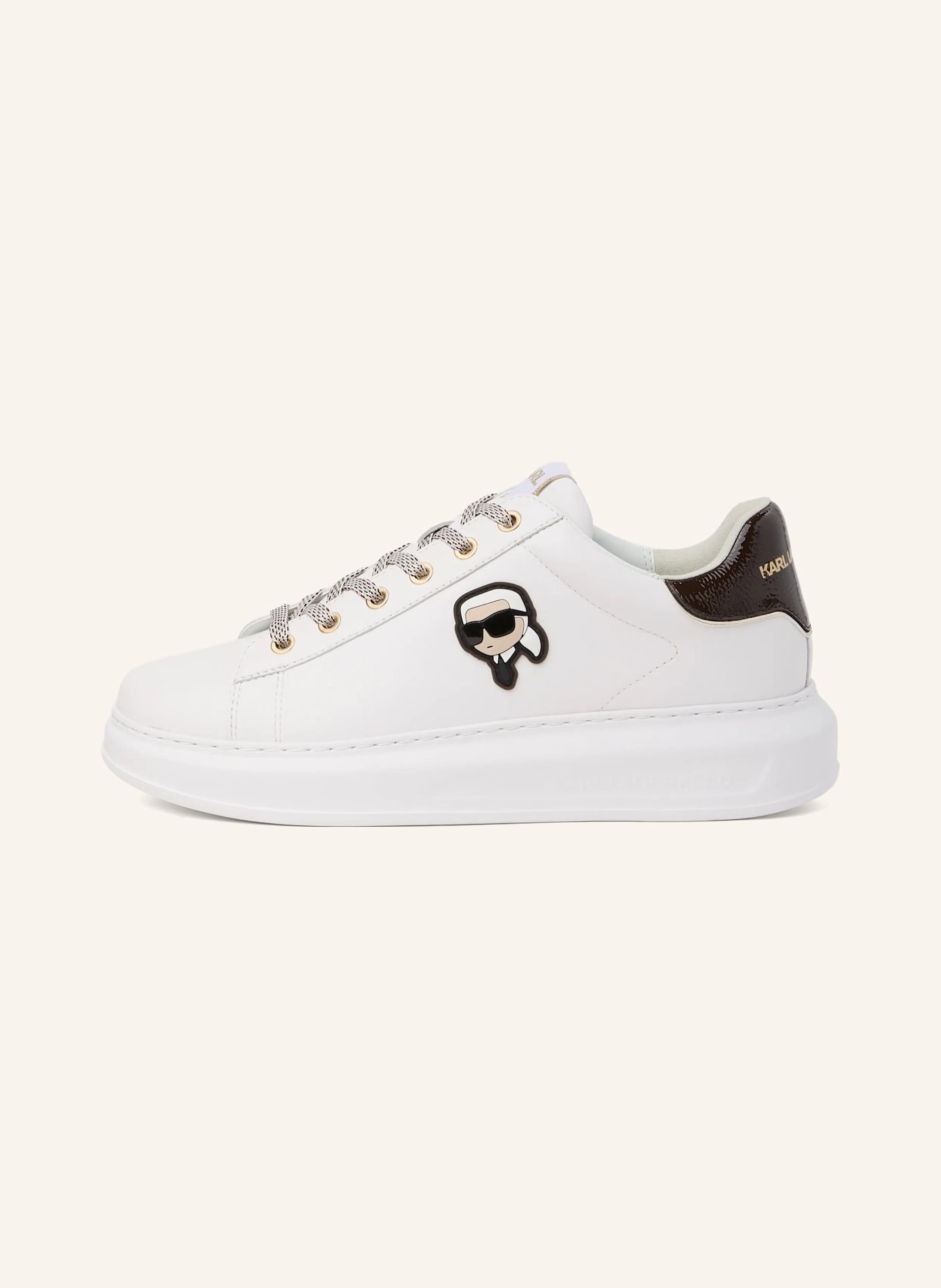 KARL LAGERFELD Sneaker: WEISS/ BRAUN
