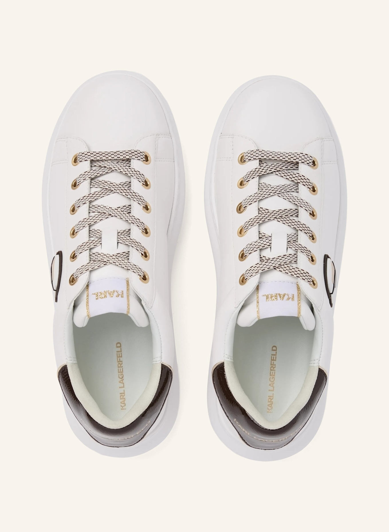 KARL LAGERFELD Sneaker: WEISS/ BRAUN