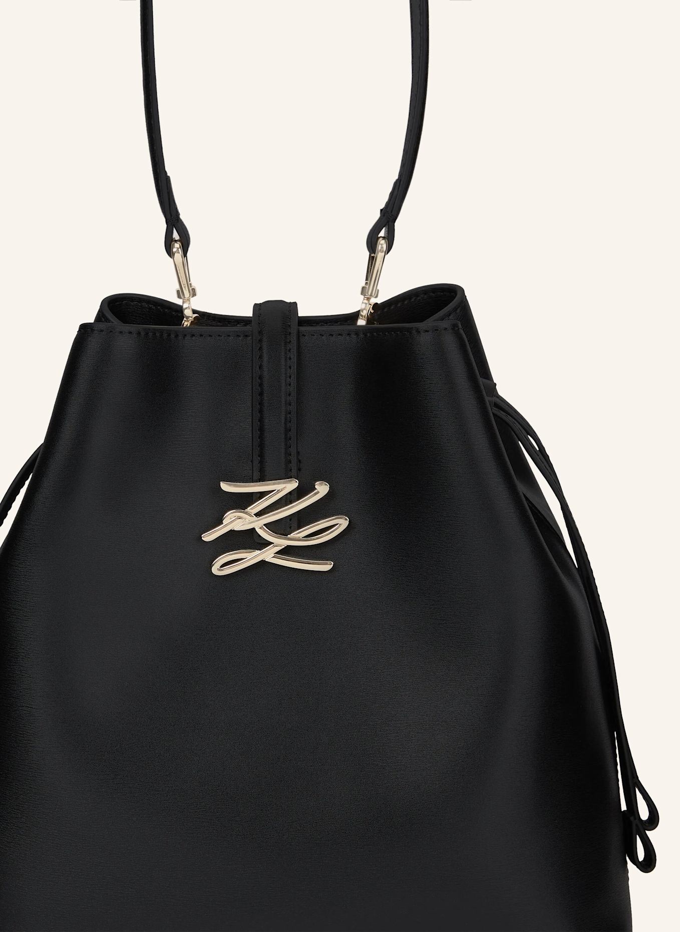 KARL LAGERFELD Beuteltasche: SCHWARZ/ GOLD
