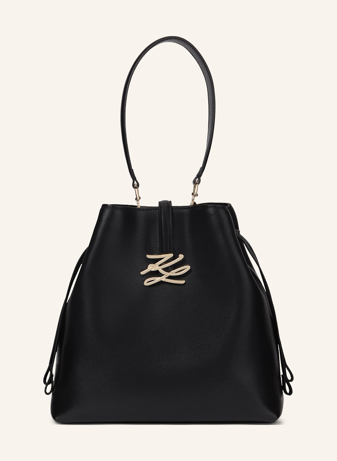 KARL LAGERFELD Beuteltasche: SCHWARZ/ GOLD