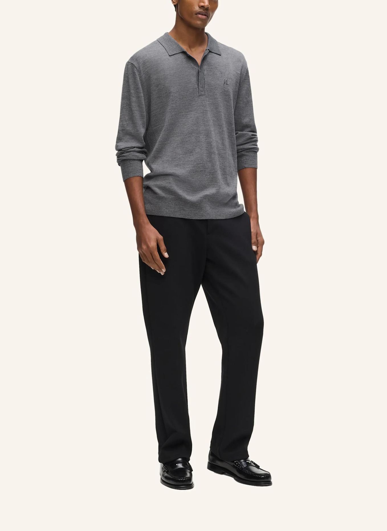 KARL LAGERFELD Poloshirt: GRAU