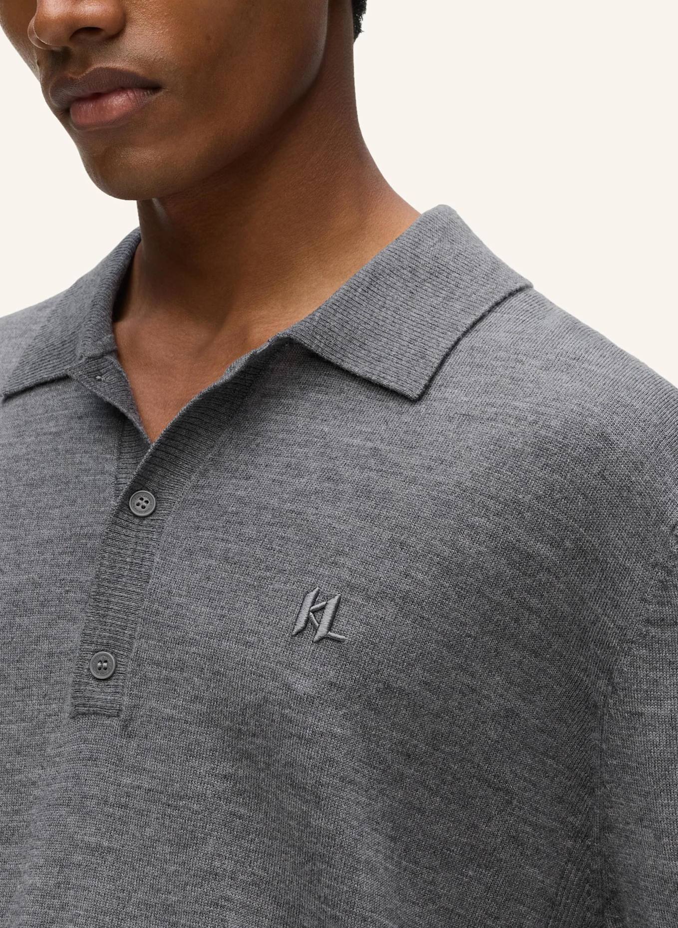 KARL LAGERFELD Poloshirt: GRAU