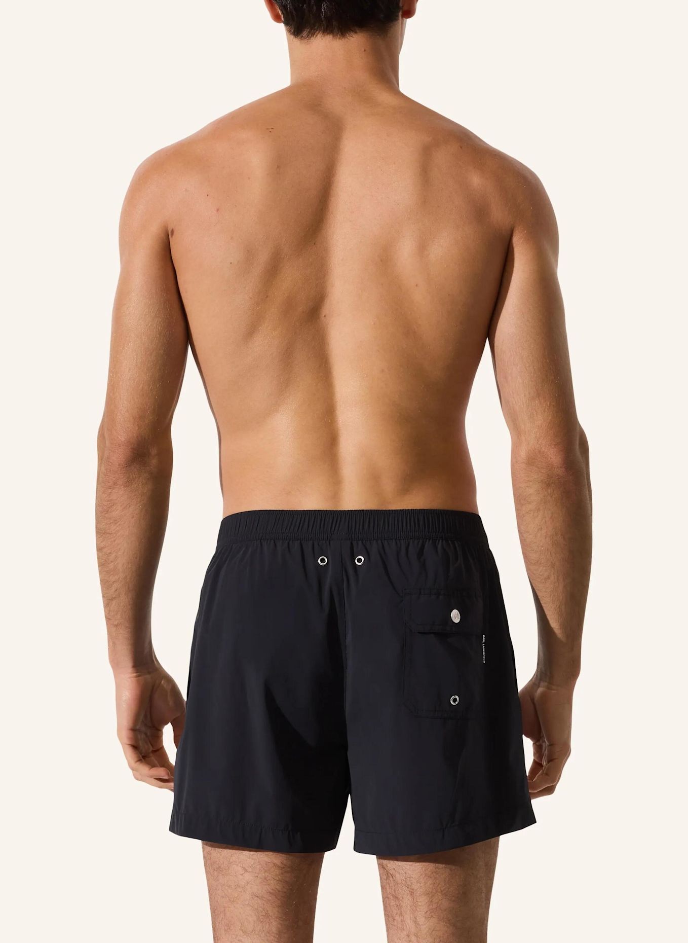 KARL LAGERFELD Bade-Shorts: SCHWARZ