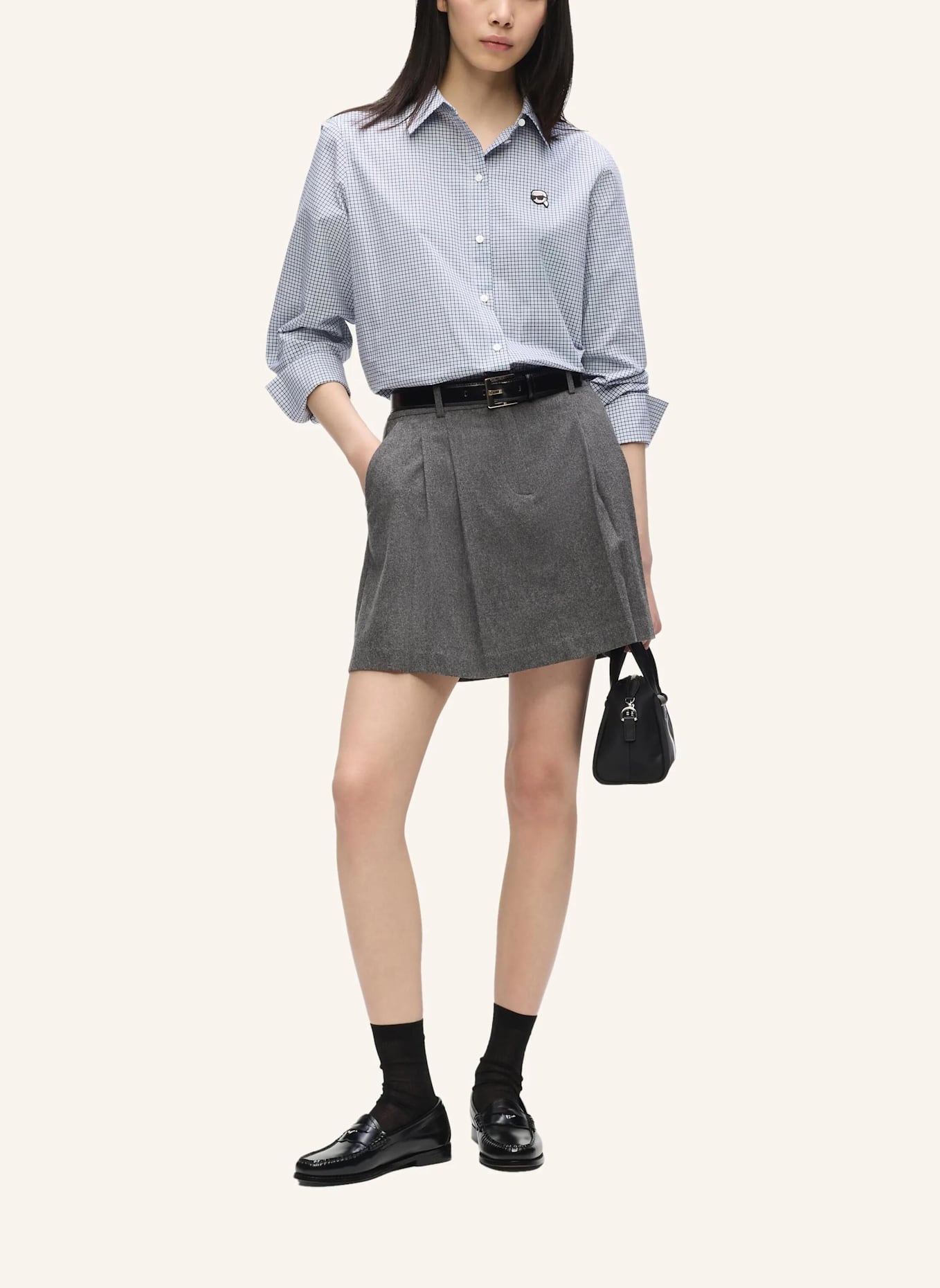 KARL LAGERFELD Bluse: WEISS/ BLAU