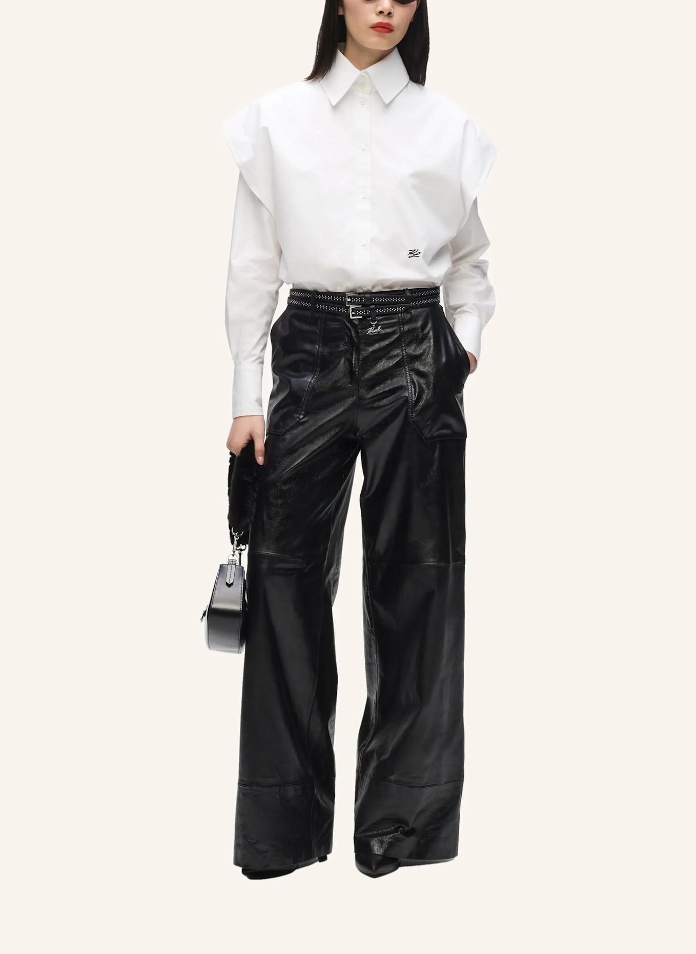 KARL LAGERFELD Bluse: WEISS