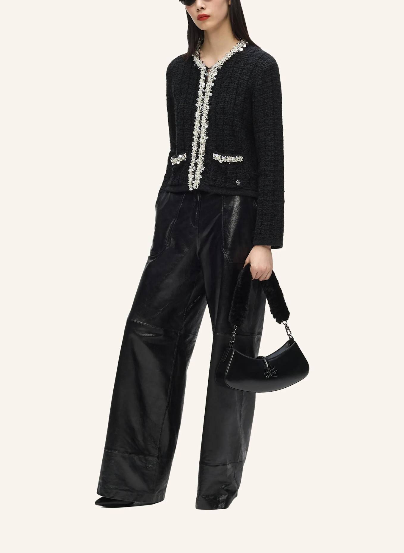 KARL LAGERFELD Top: SCHWARZ