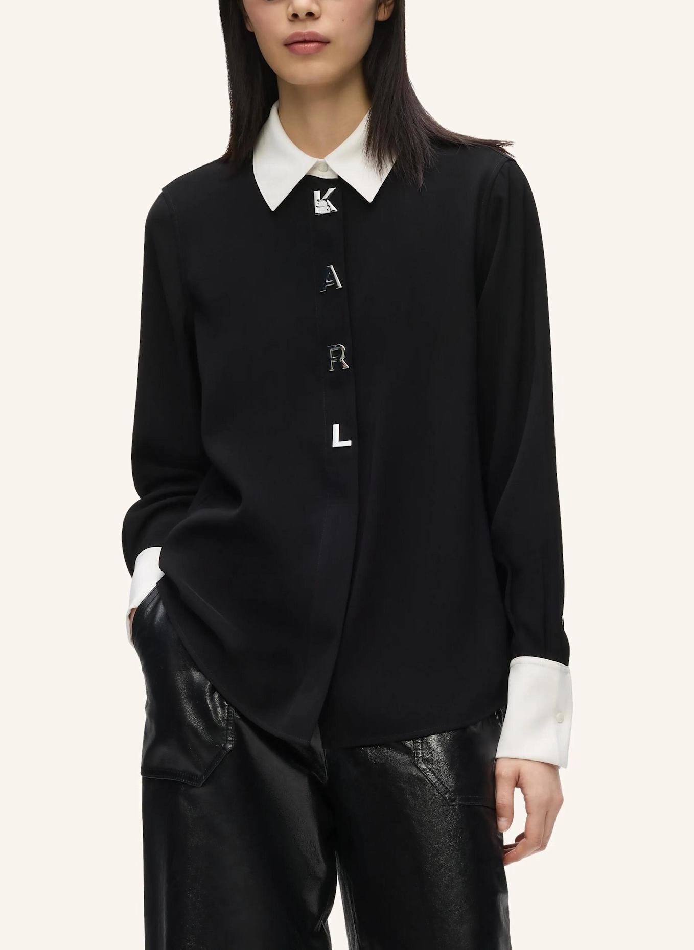 KARL LAGERFELD Bluse: SCHWARZ