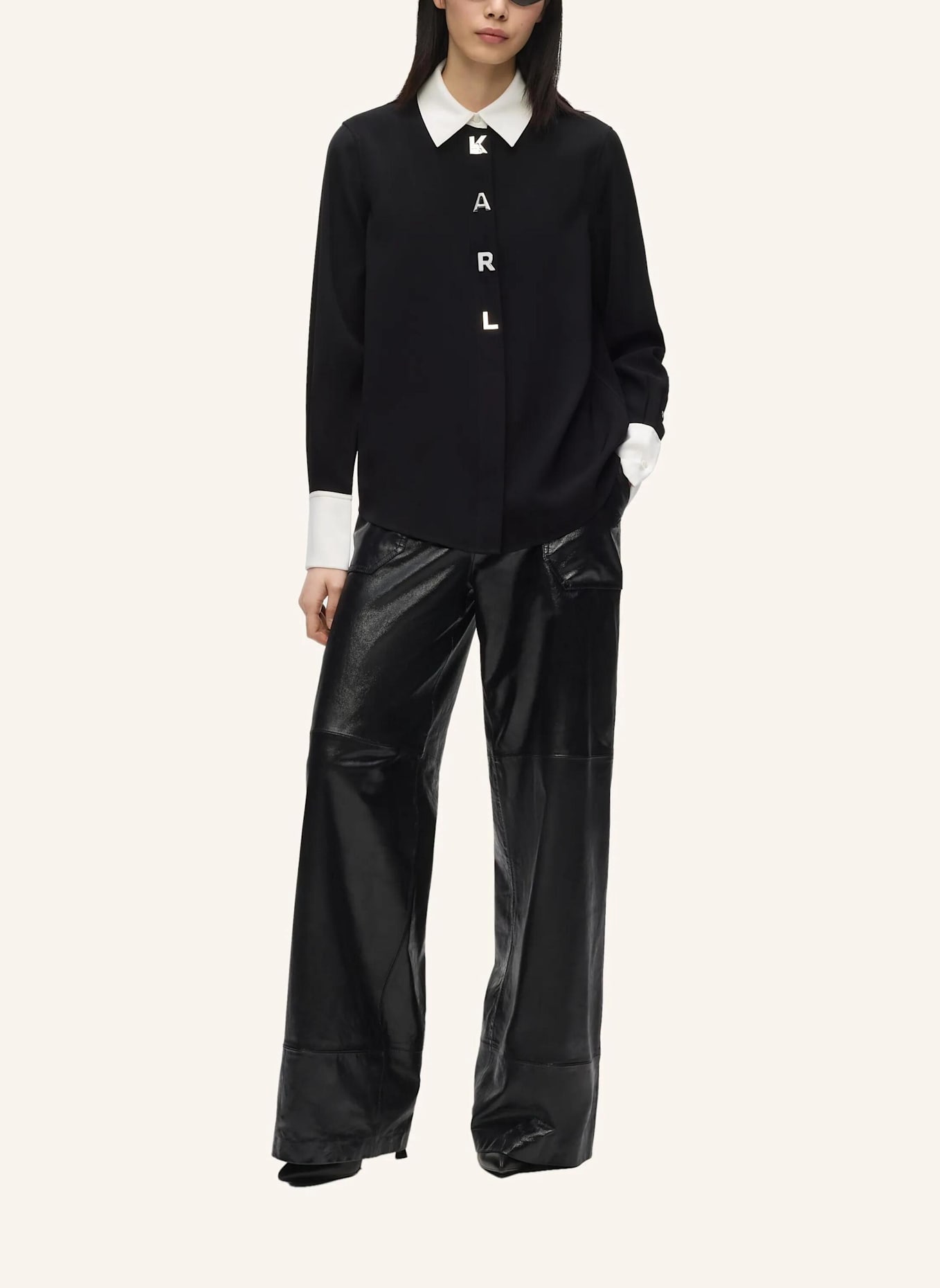 KARL LAGERFELD Bluse: SCHWARZ