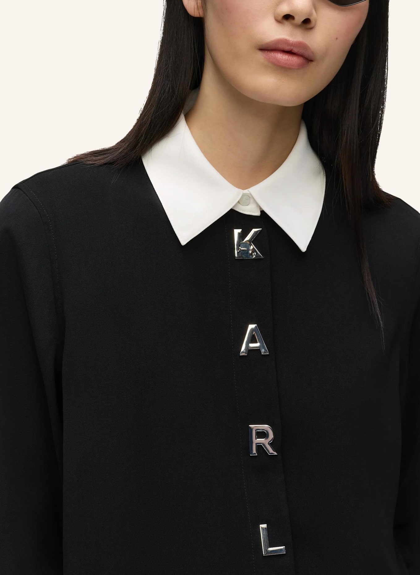 KARL LAGERFELD Bluse: SCHWARZ