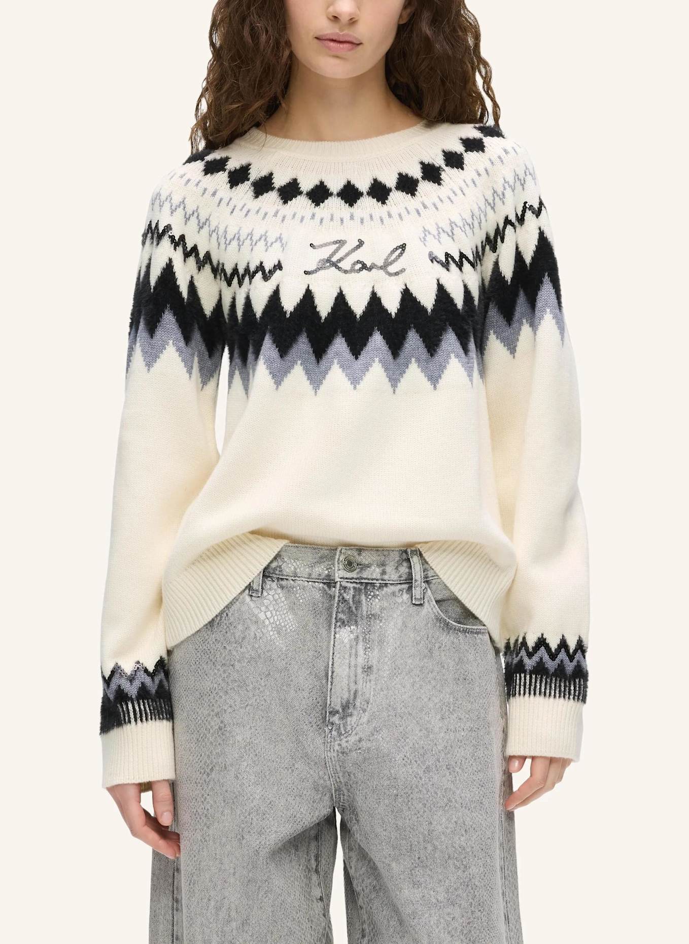 KARL LAGERFELD Top: WEISS/ SCHWARZ