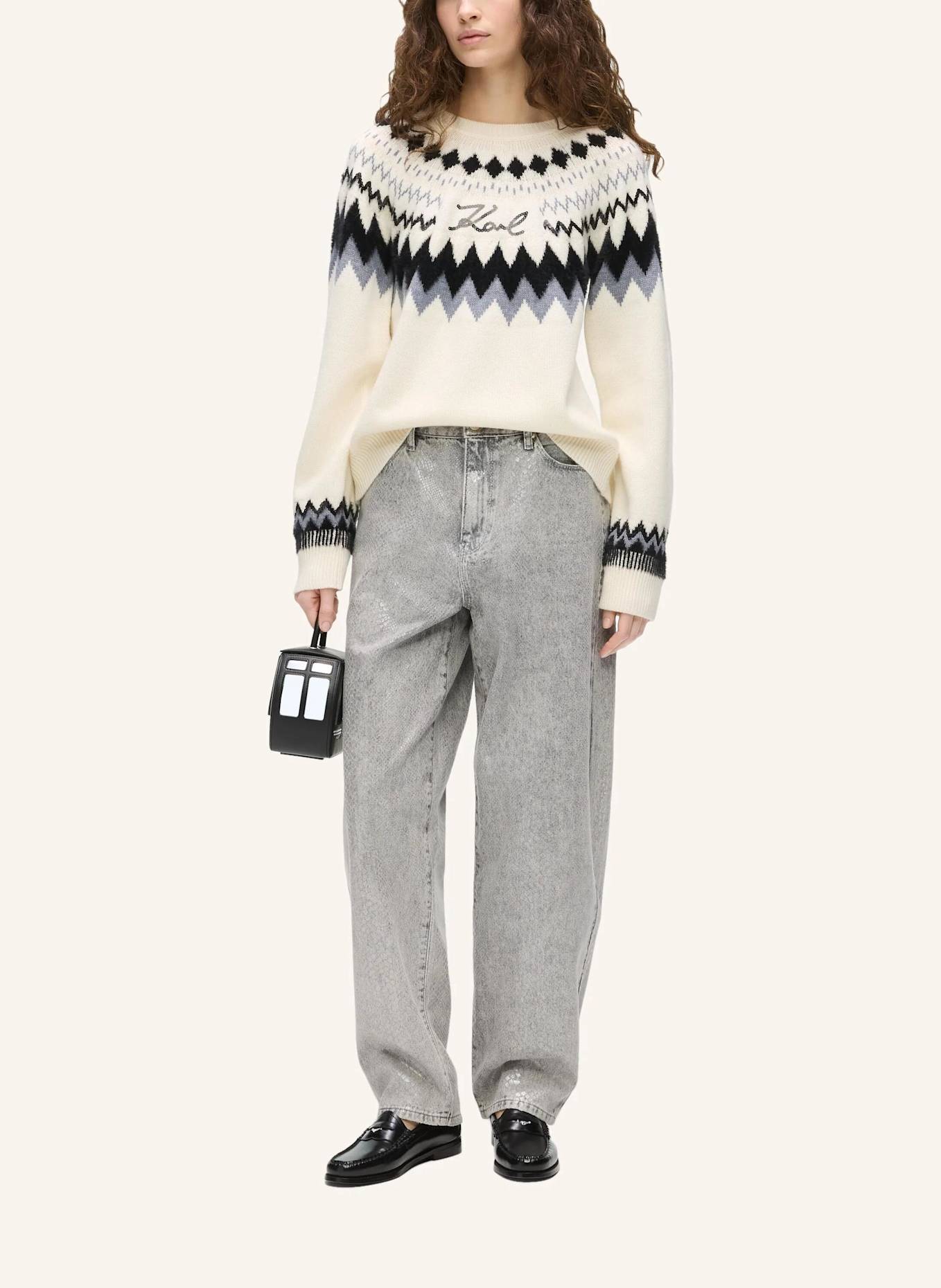 KARL LAGERFELD Top: WEISS/ SCHWARZ