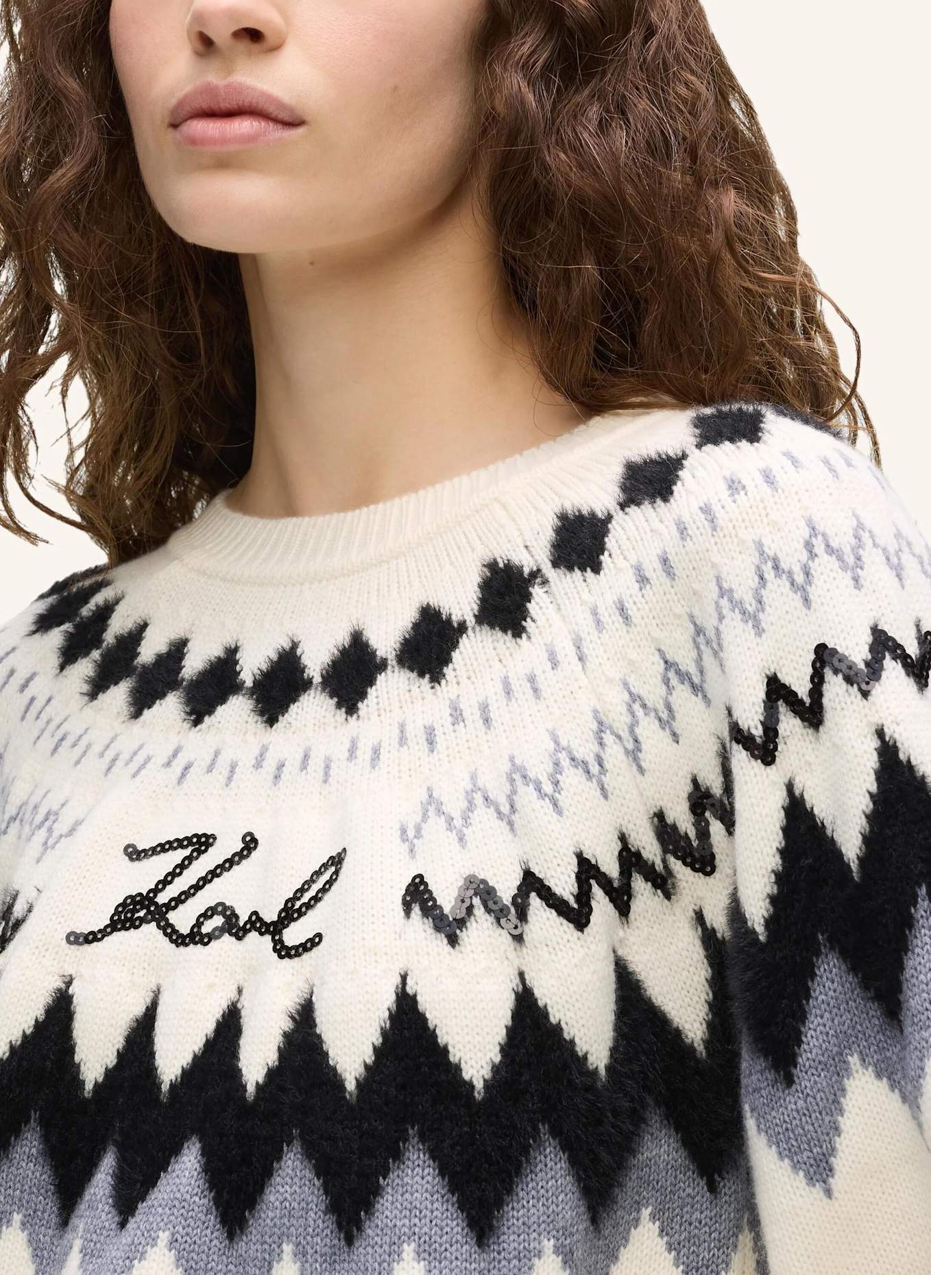KARL LAGERFELD Top: WEISS/ SCHWARZ