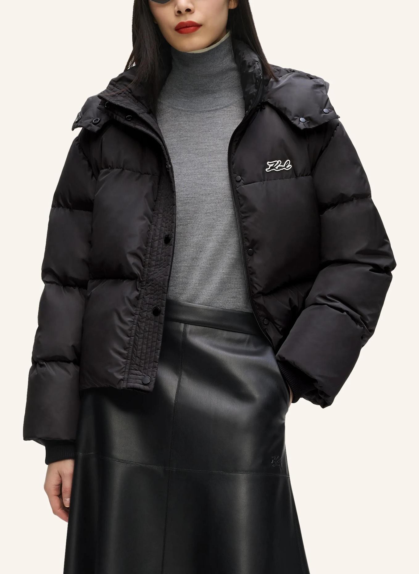 KARL LAGERFELD Mantel: SCHWARZ