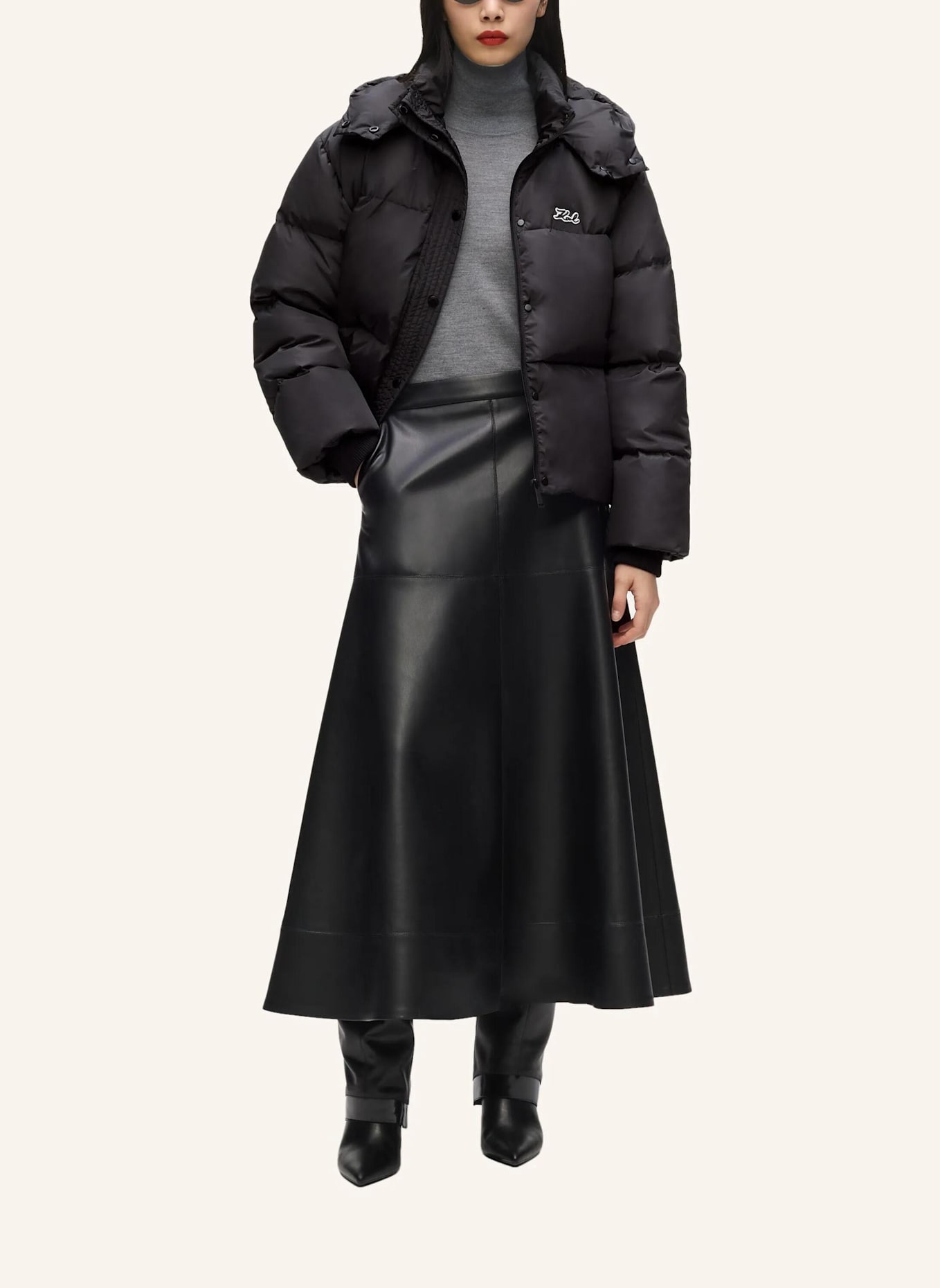 KARL LAGERFELD Mantel: SCHWARZ