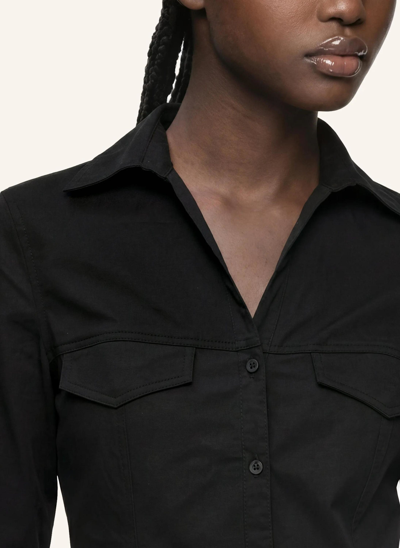 KARL LAGERFELD JEANS Bluse: SCHWARZ