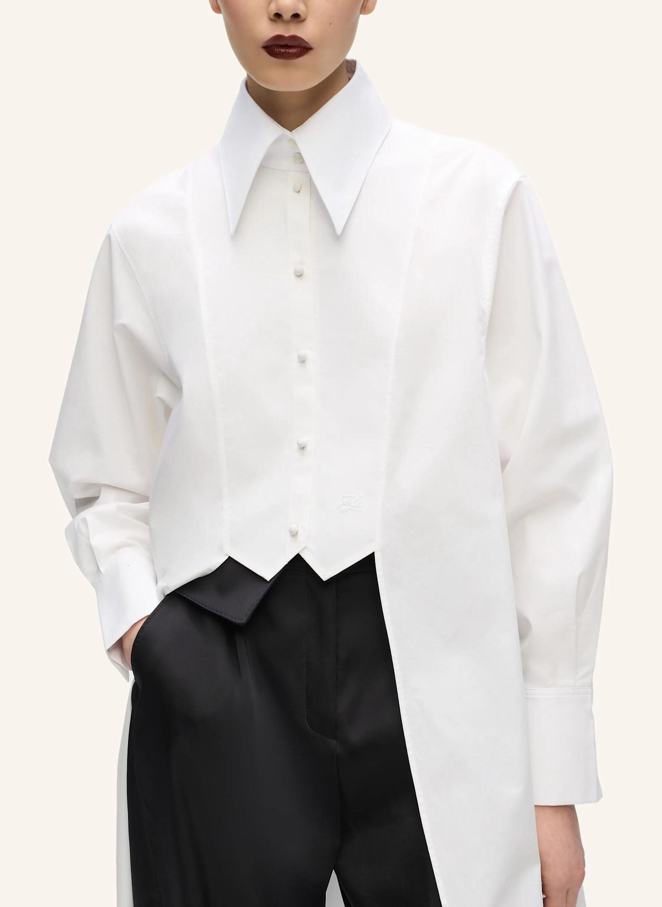 KARL LAGERFELD Bluse: WEISS