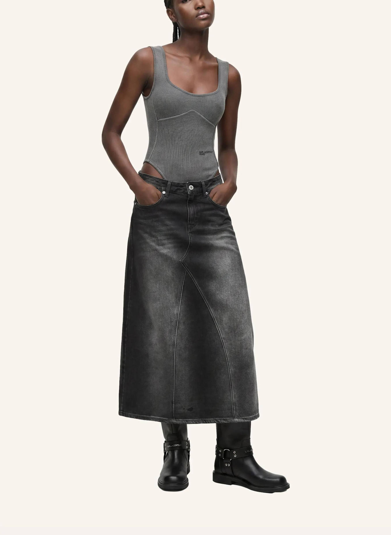 KARL LAGERFELD JEANS Rock: SCHWARZ