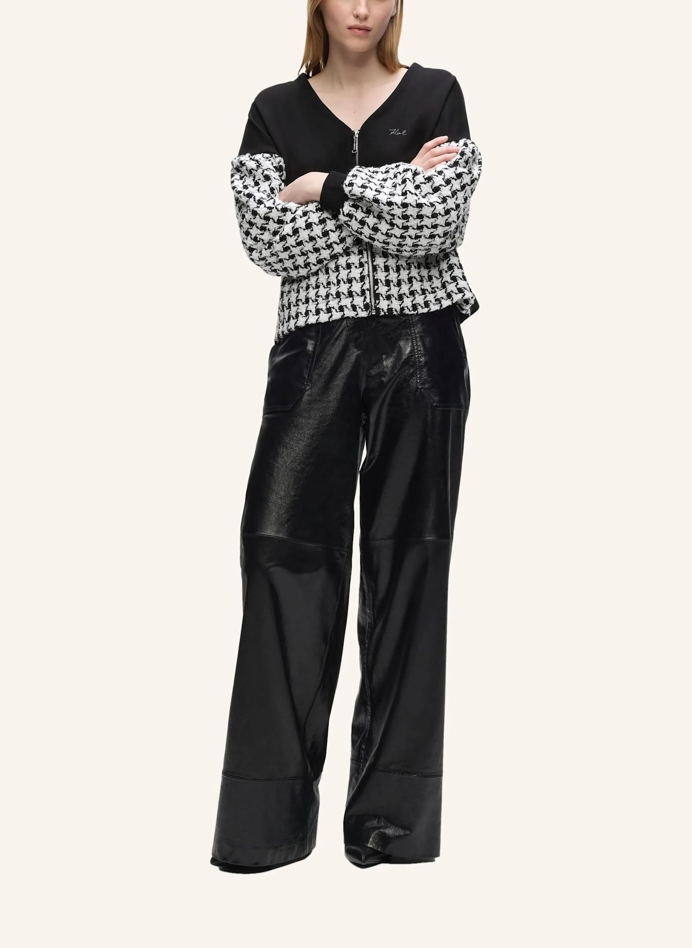 KARL LAGERFELD Sweatshirt: SCHWARZ/ WEISS