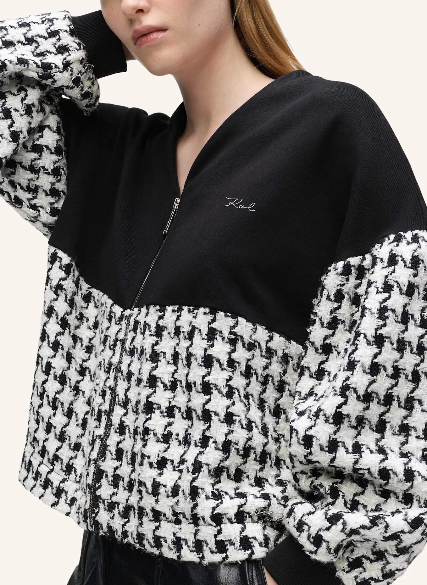 KARL LAGERFELD Sweatshirt: SCHWARZ/ WEISS