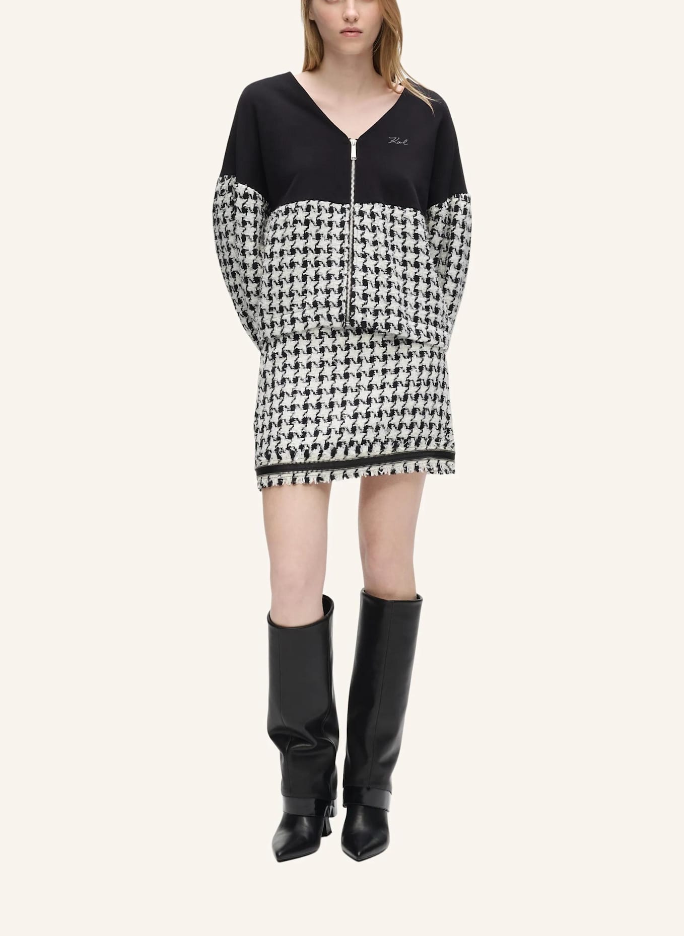KARL LAGERFELD Rock: SCHWARZ/ WEISS