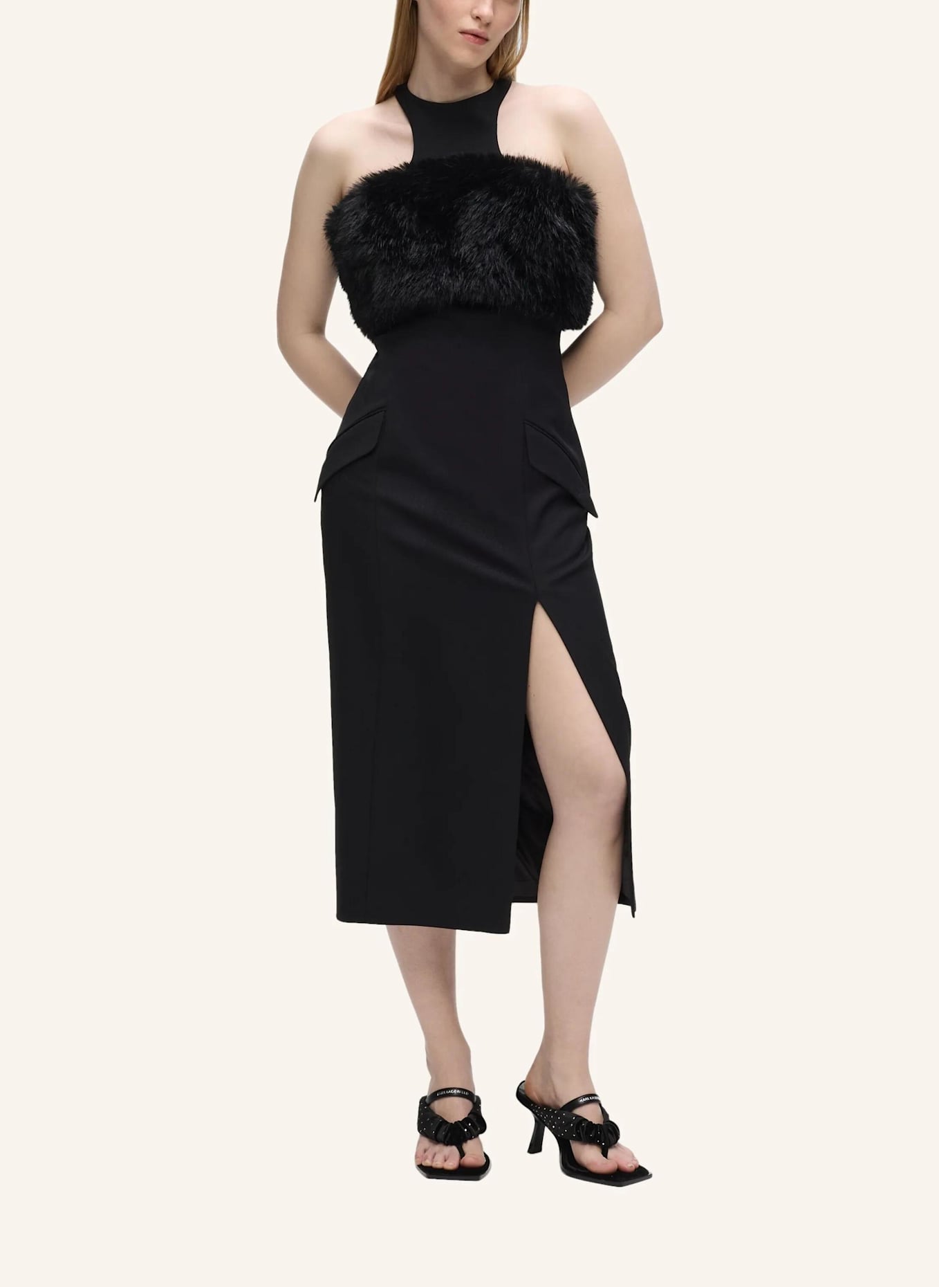 KARL LAGERFELD Kleid: SCHWARZ