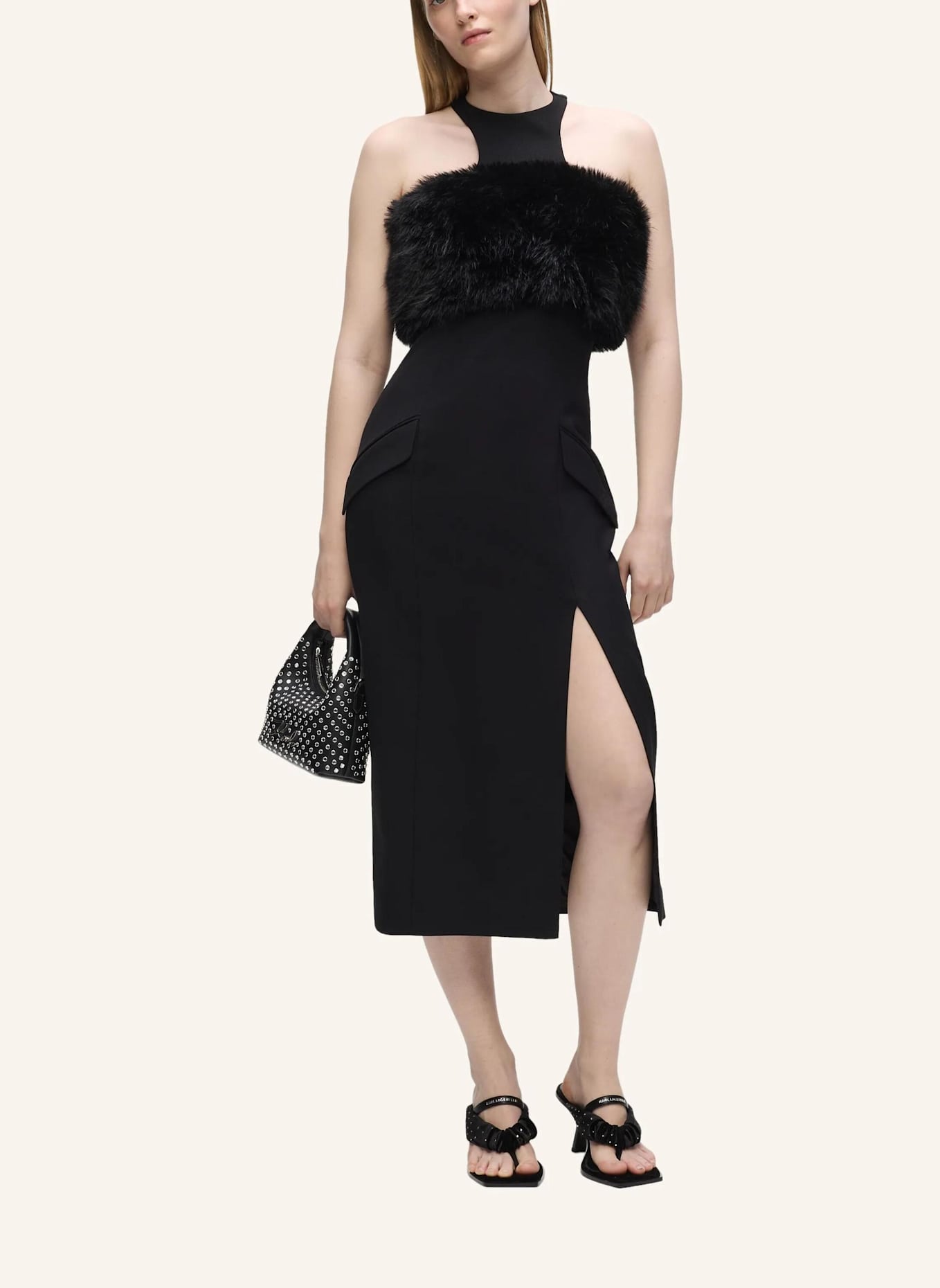 KARL LAGERFELD Kleid: SCHWARZ