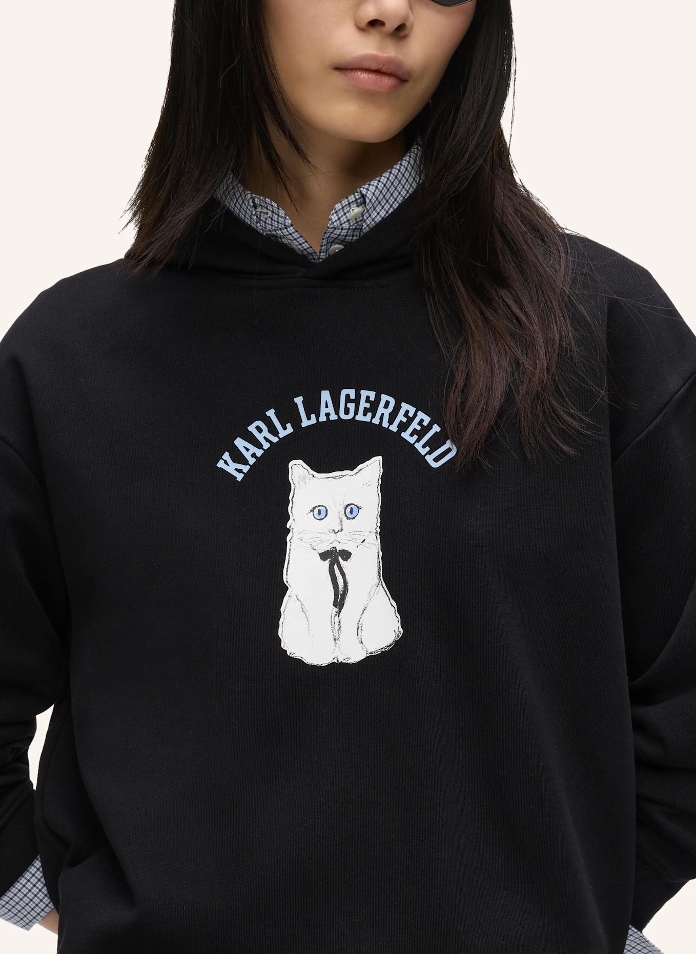 KARL LAGERFELD Hoodie: SCHWARZ