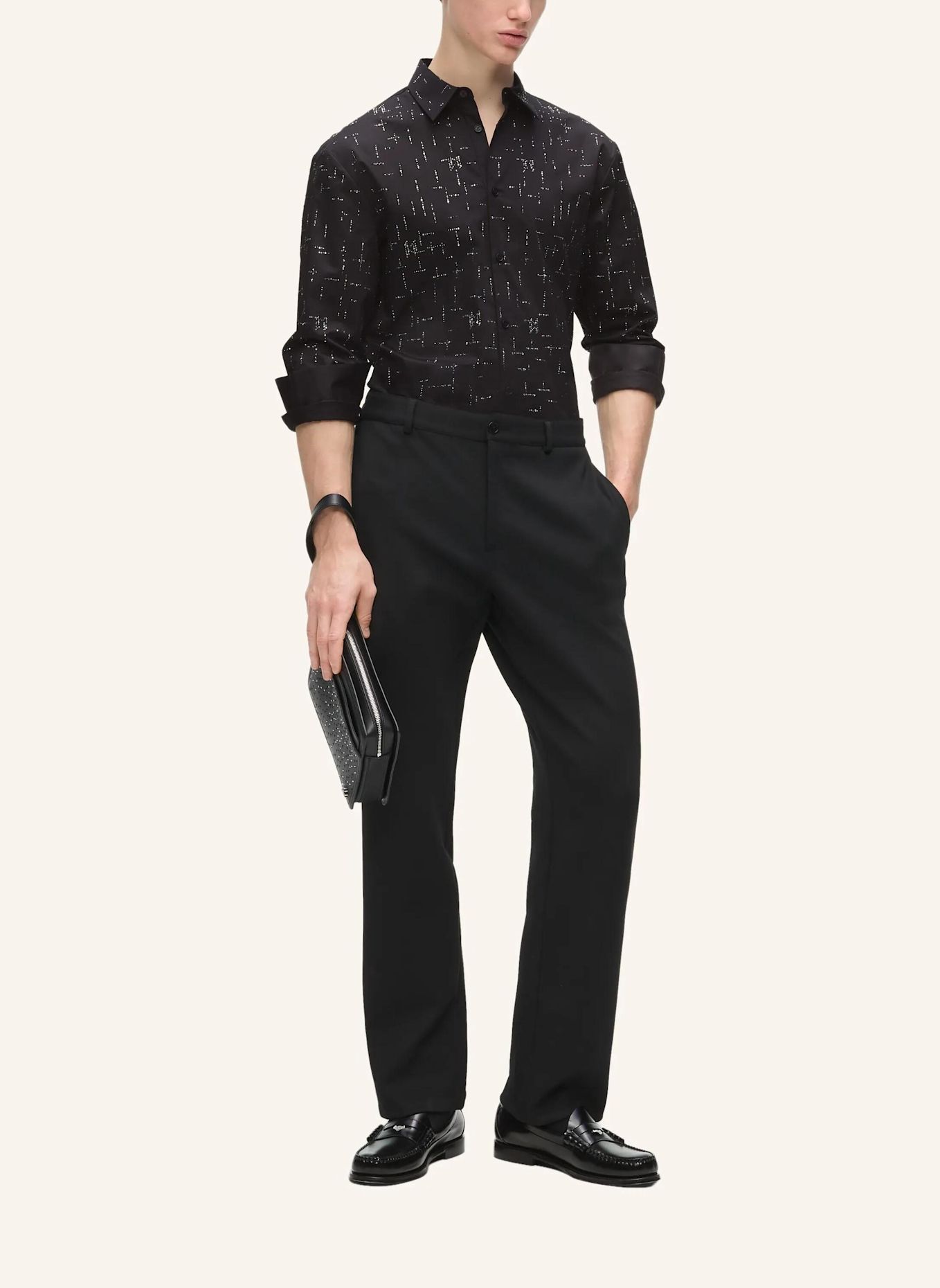 KARL LAGERFELD Hemd: SCHWARZ