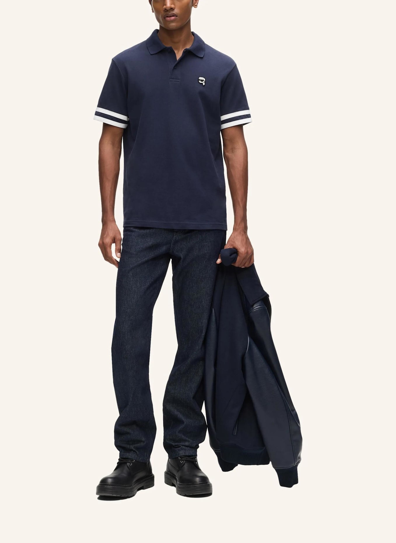 KARL LAGERFELD Poloshirt: DUNKELBLAU