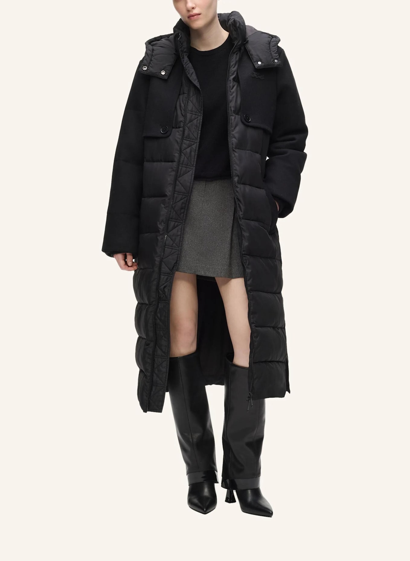 KARL LAGERFELD Mantel: SCHWARZ