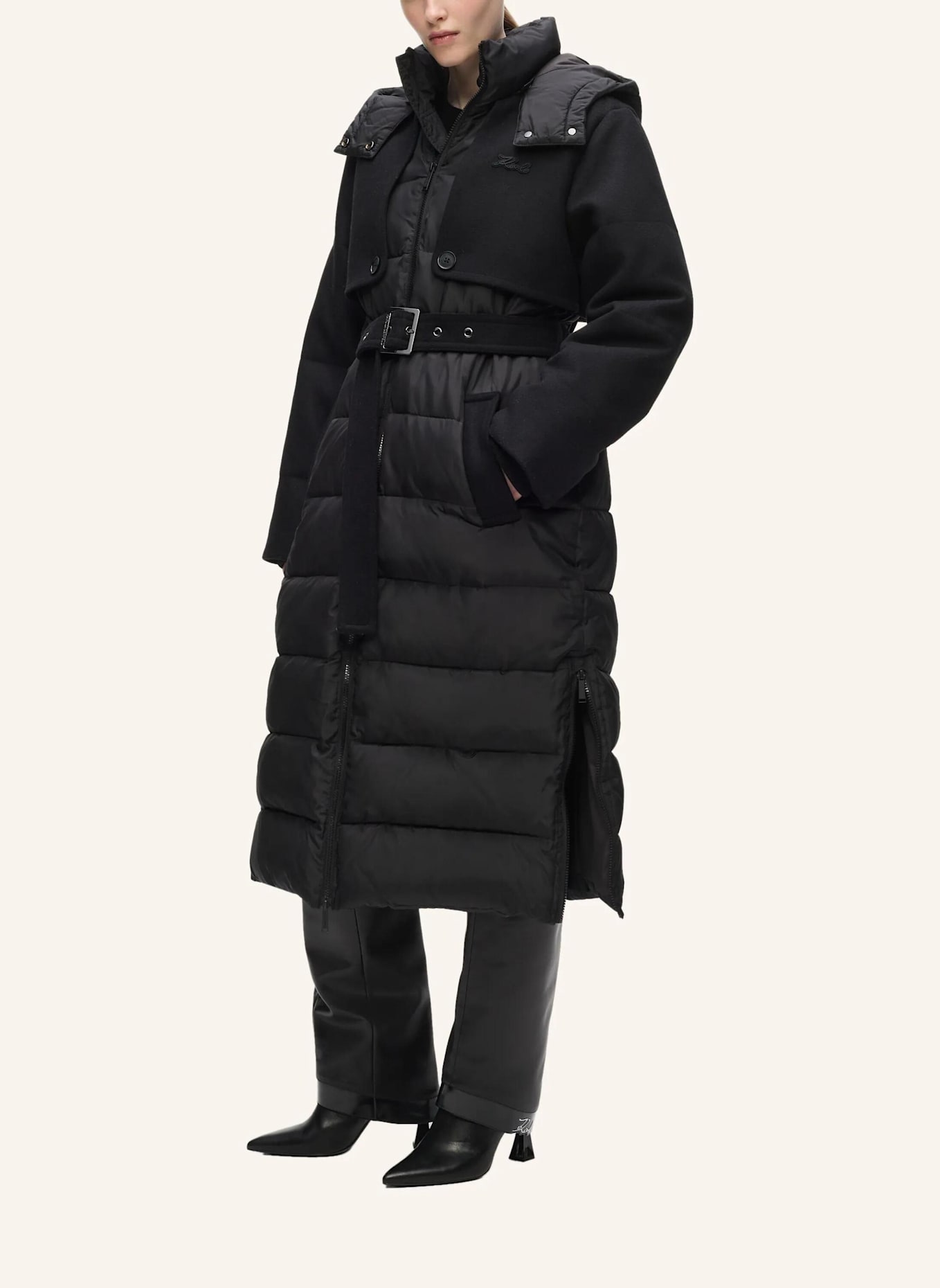 KARL LAGERFELD Mantel: SCHWARZ