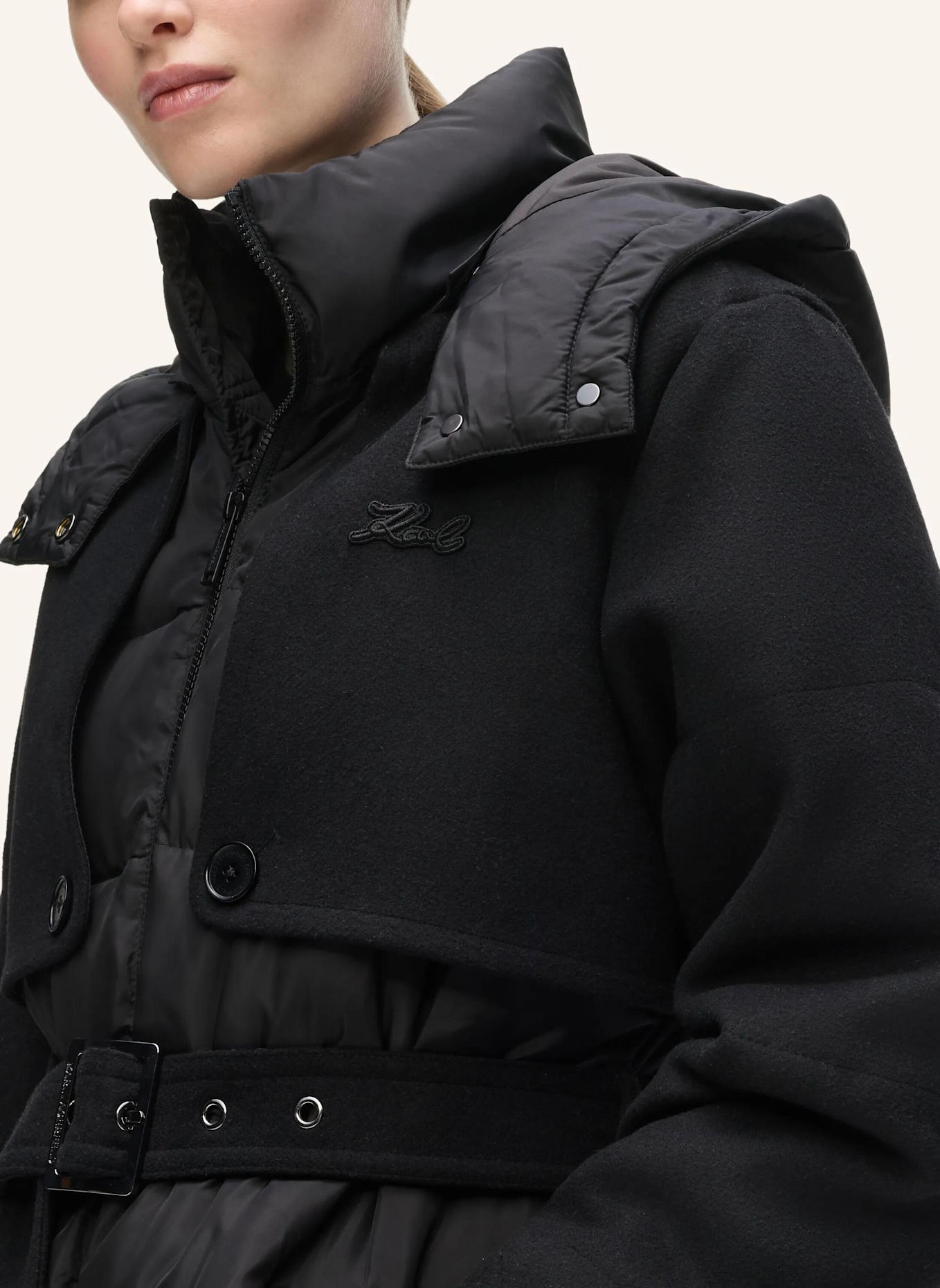 KARL LAGERFELD Mantel: SCHWARZ