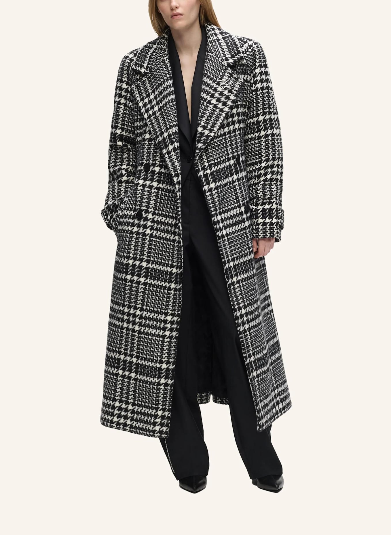 KARL LAGERFELD Mantel: SCHWARZ/ WEISS