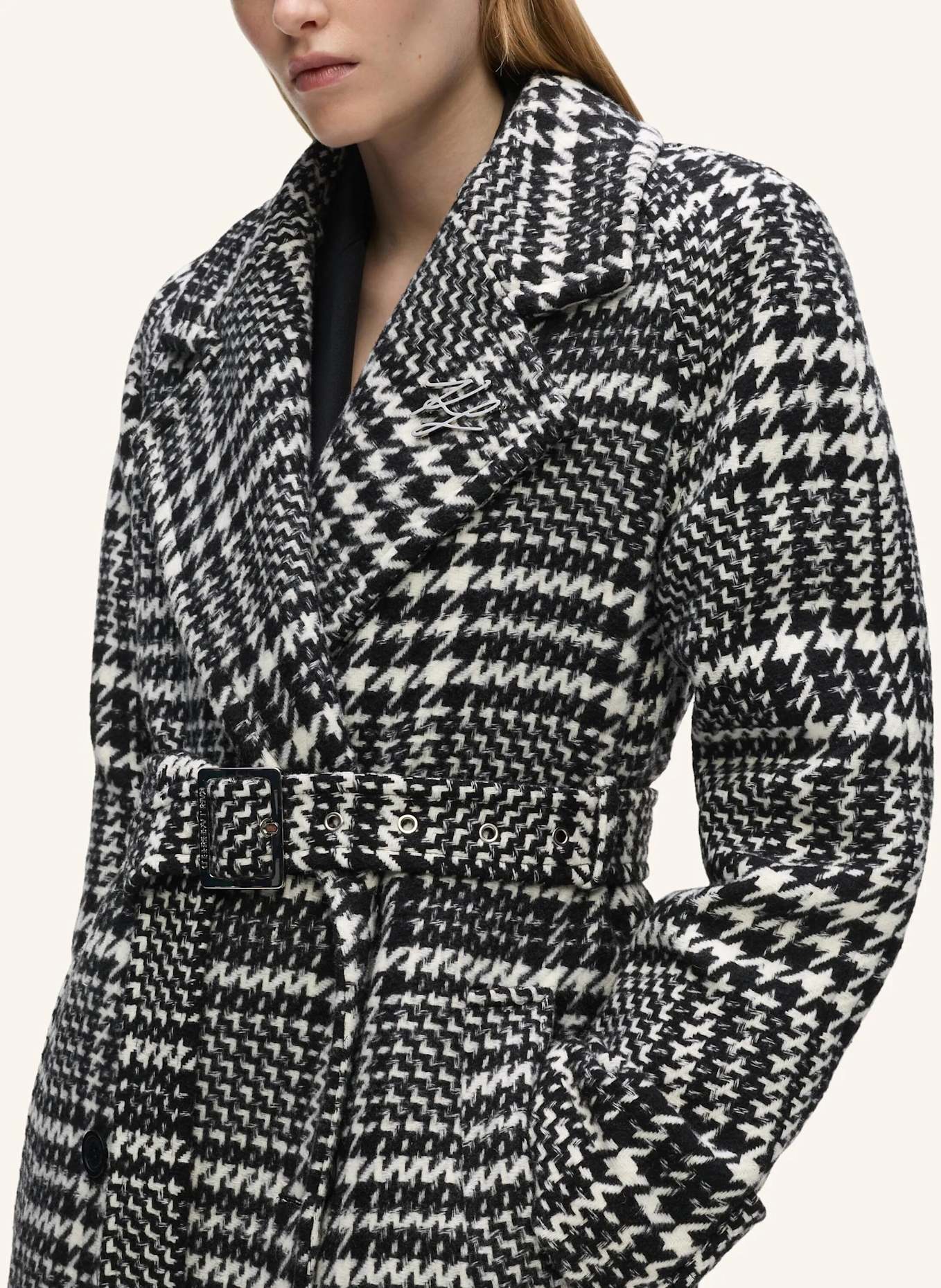KARL LAGERFELD Mantel: SCHWARZ/ WEISS
