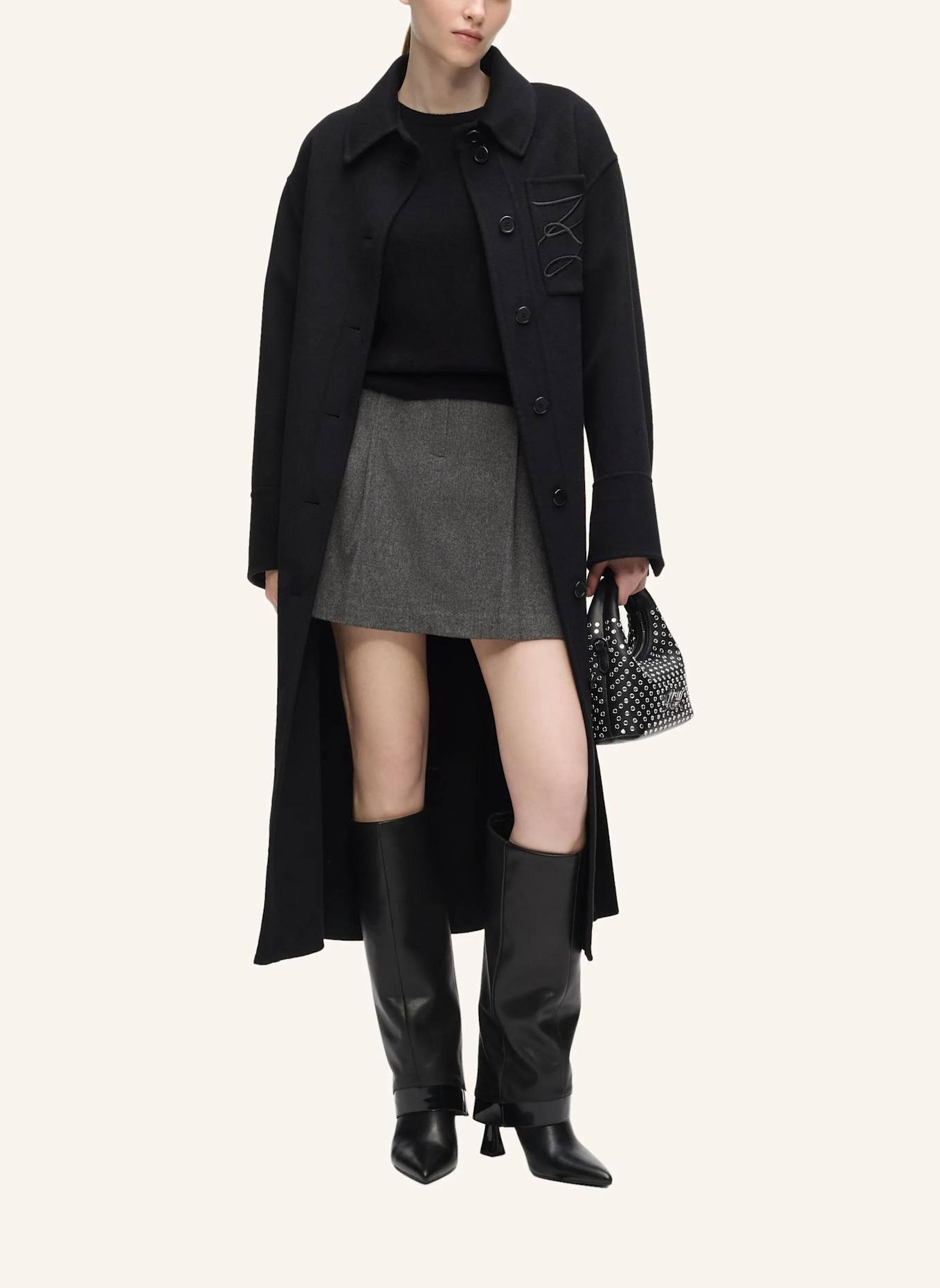 KARL LAGERFELD Mantel: SCHWARZ
