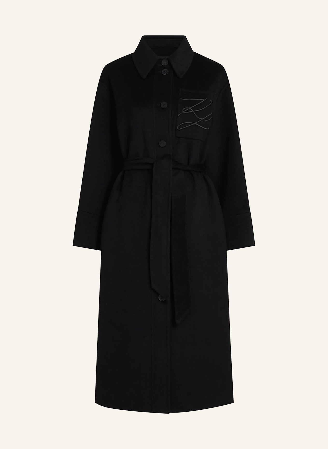 KARL LAGERFELD Mantel: SCHWARZ