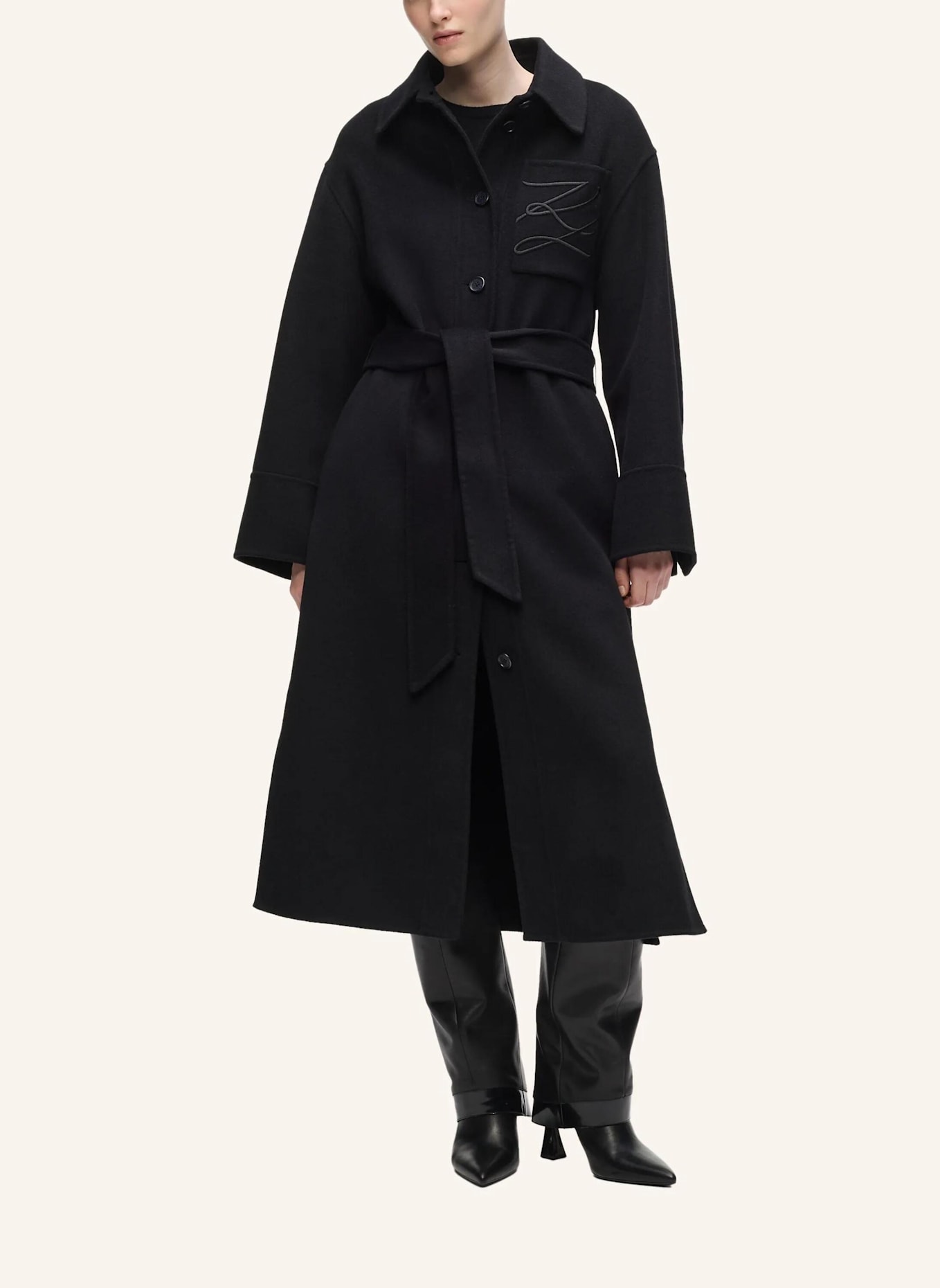 KARL LAGERFELD Mantel: SCHWARZ